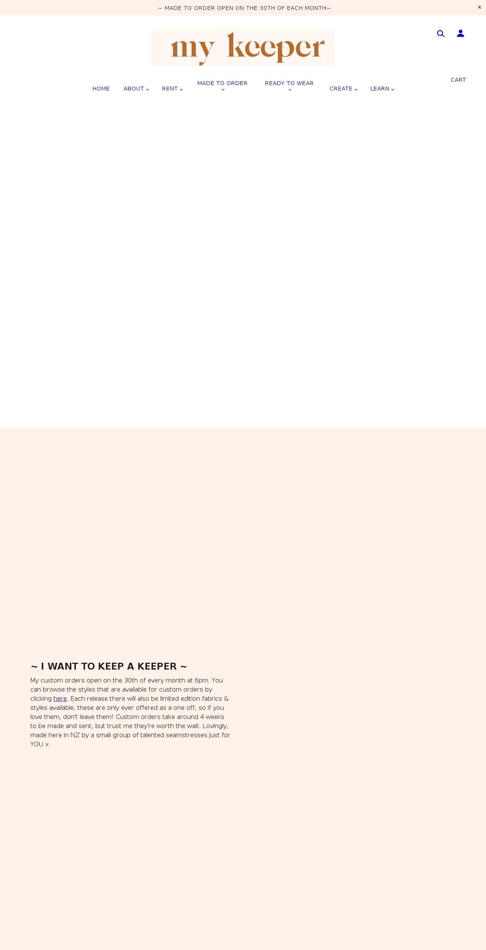 mykeeperclothing.com — Shopify storefront screenshot