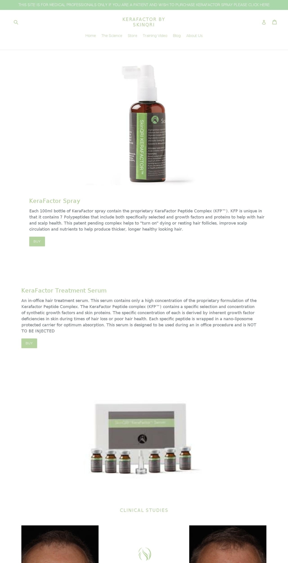 mykerafactor.com — Shopify storefront screenshot