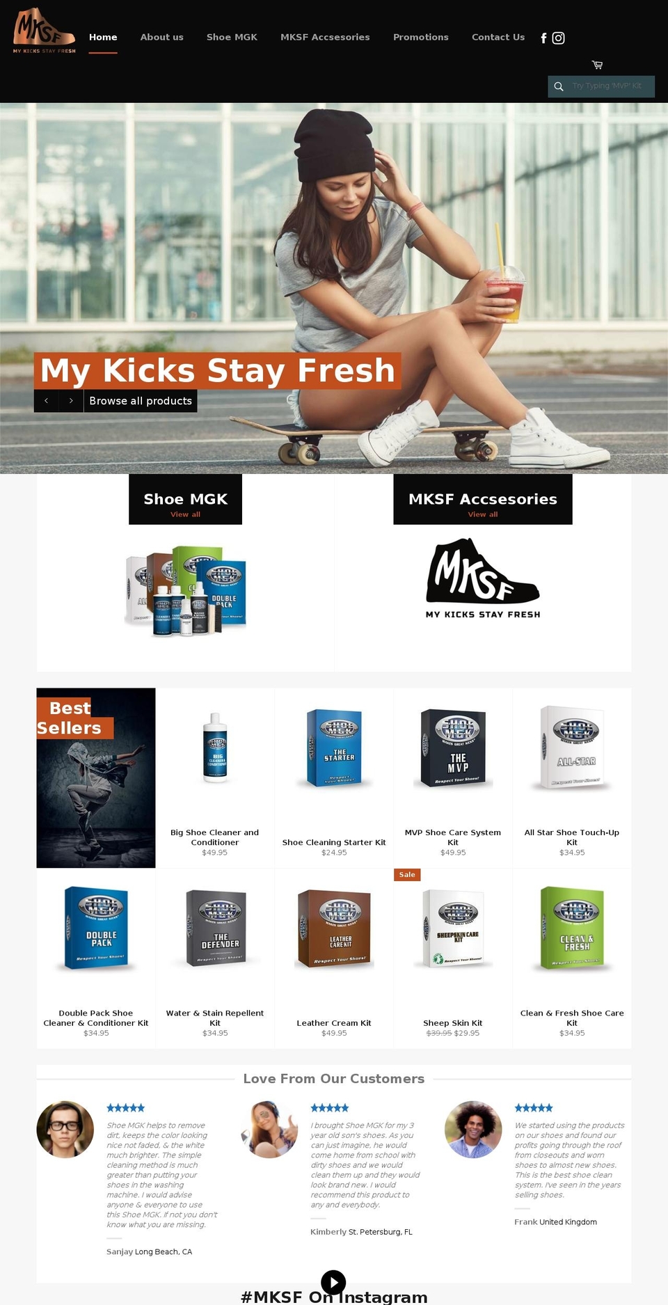 mykicksstayfresh.com shopify website screenshot