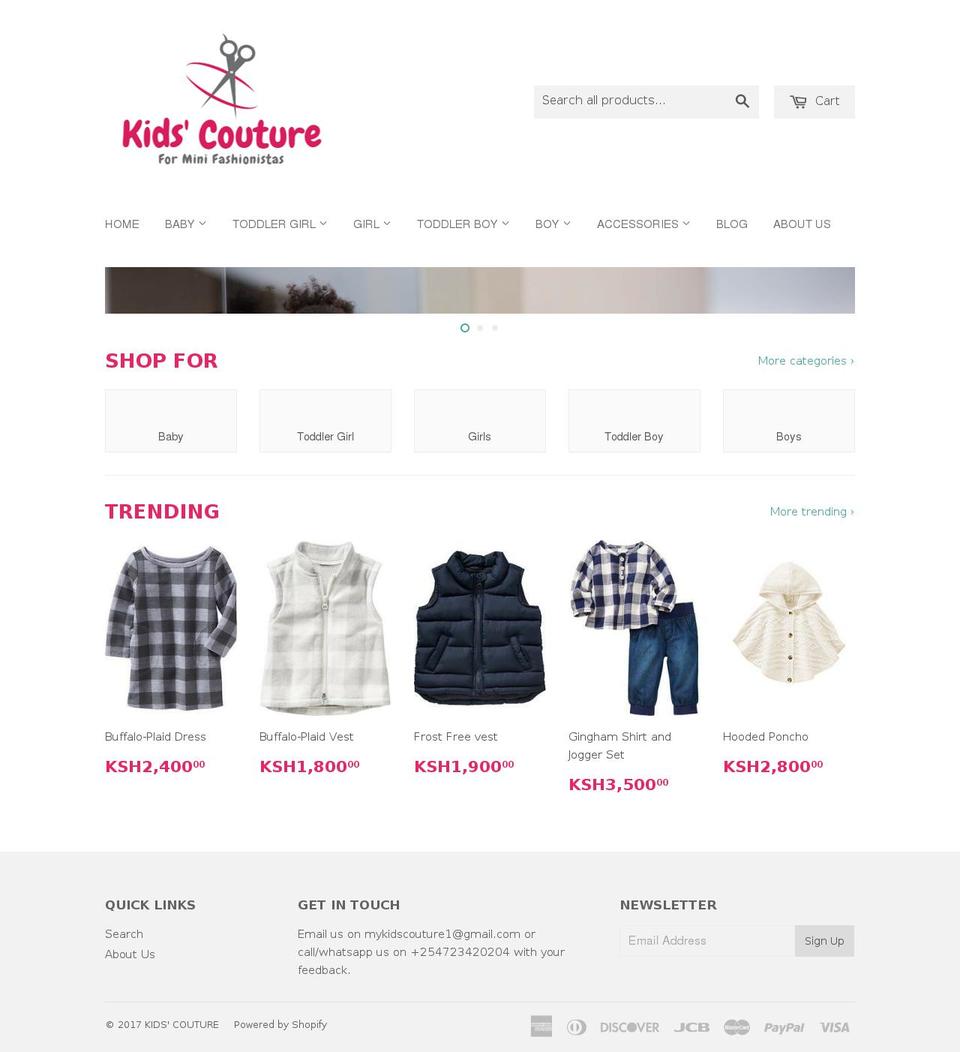 mykidscouture.com shopify website screenshot