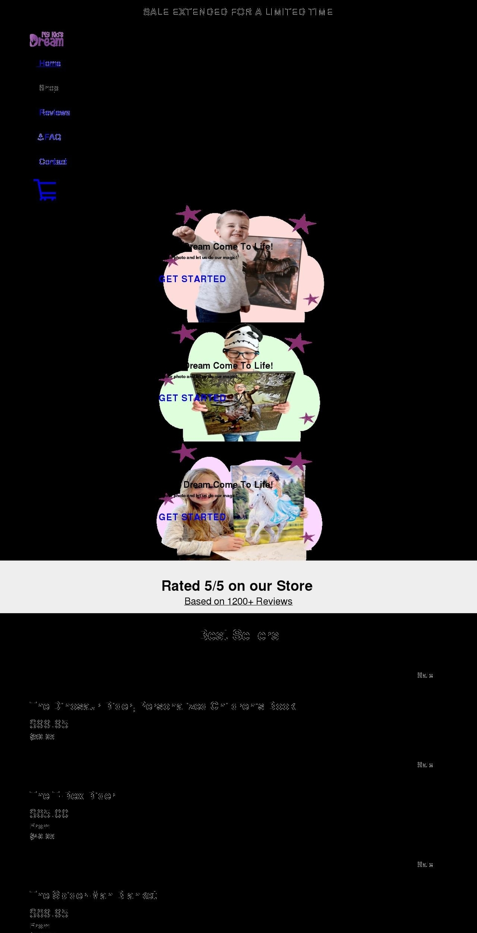 mykidsdream.com shopify website screenshot