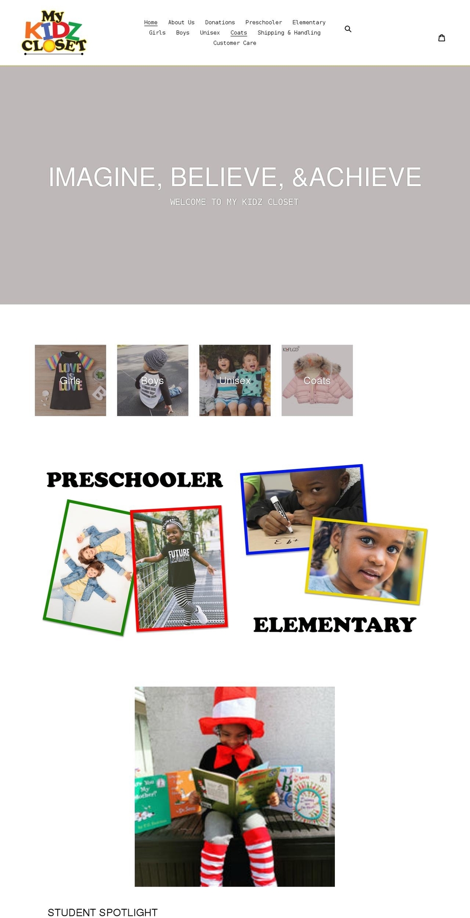 mykidz-closet.com shopify website screenshot
