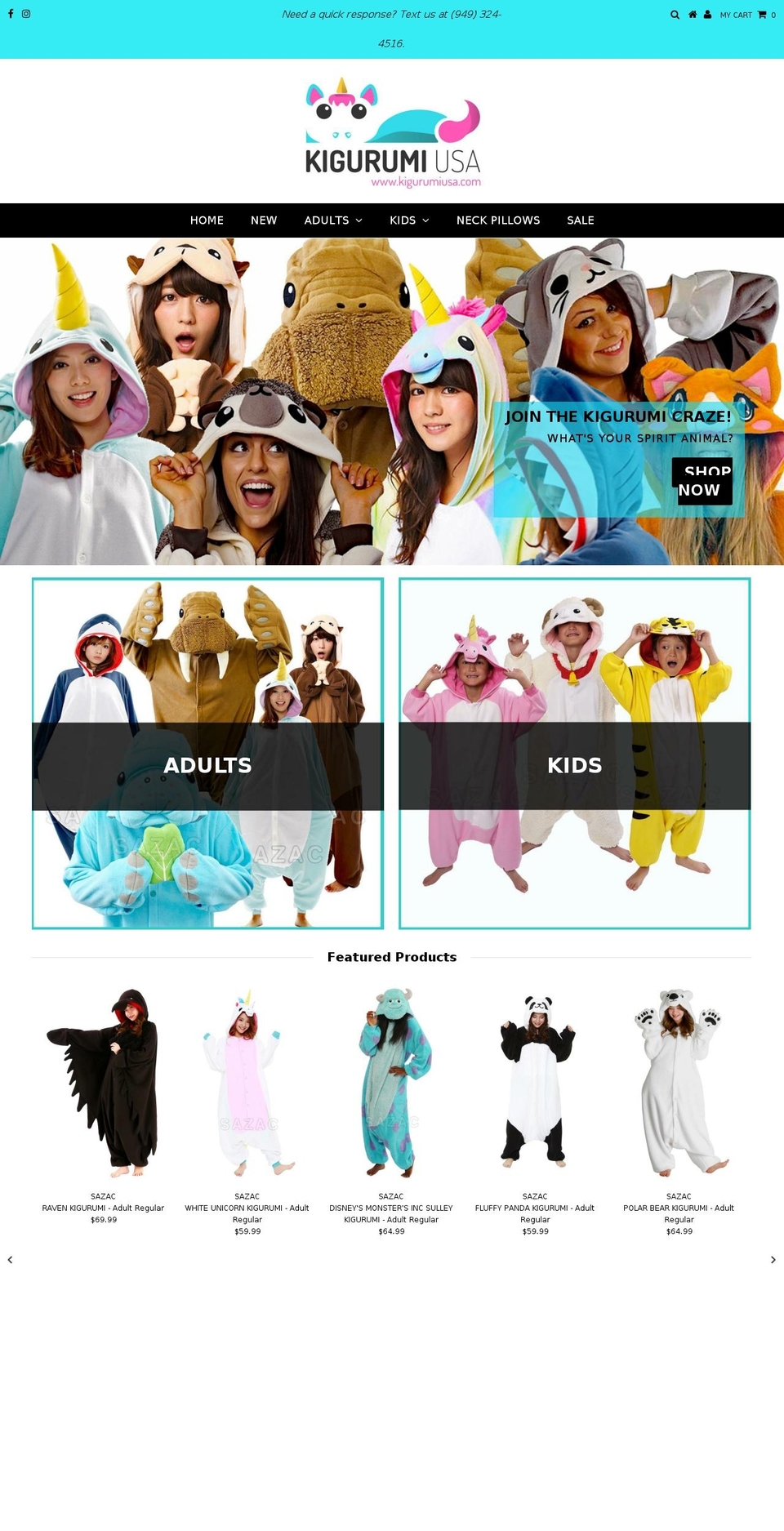 mykigurumi.com — Shopify storefront screenshot