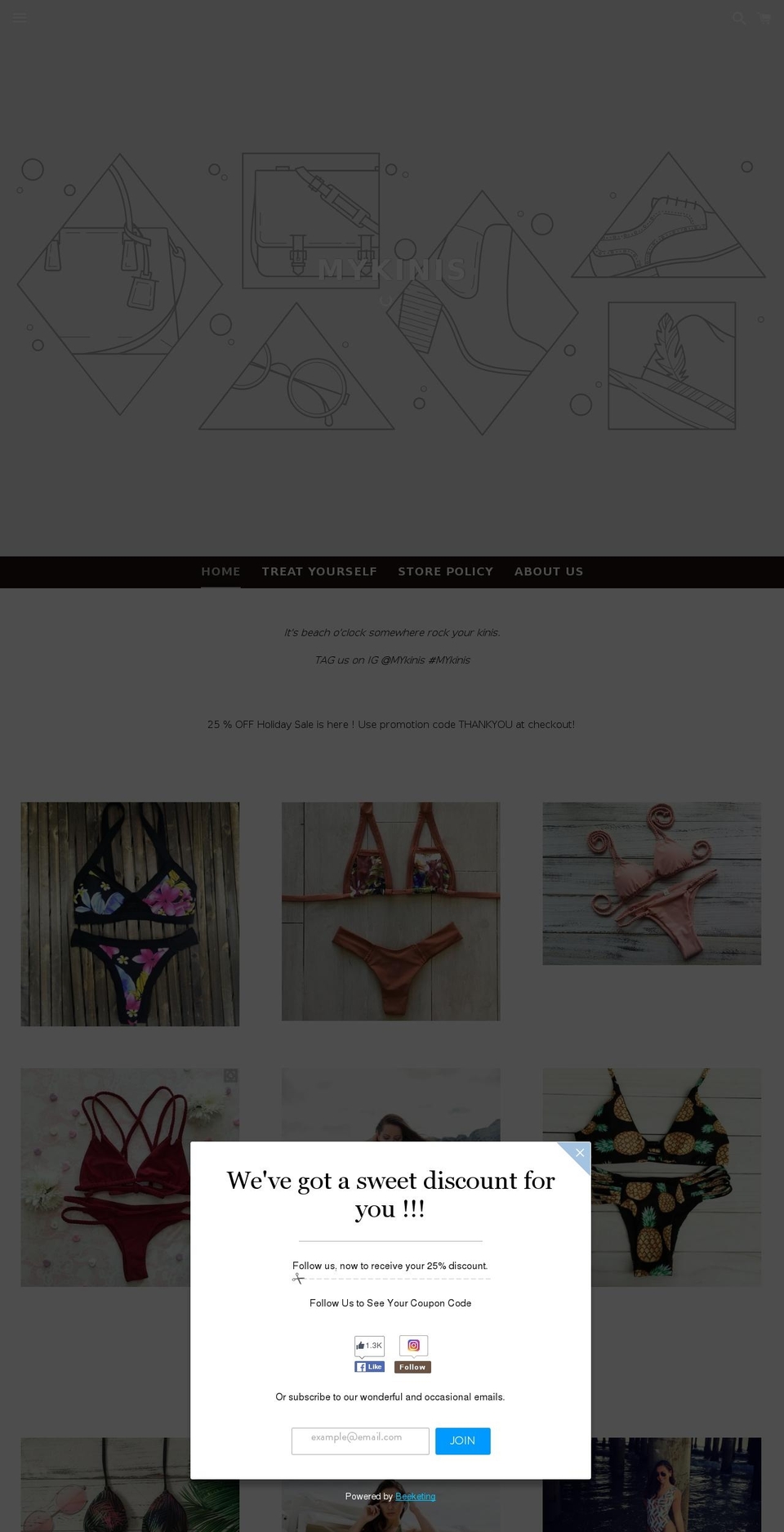 mykinis.com shopify website screenshot