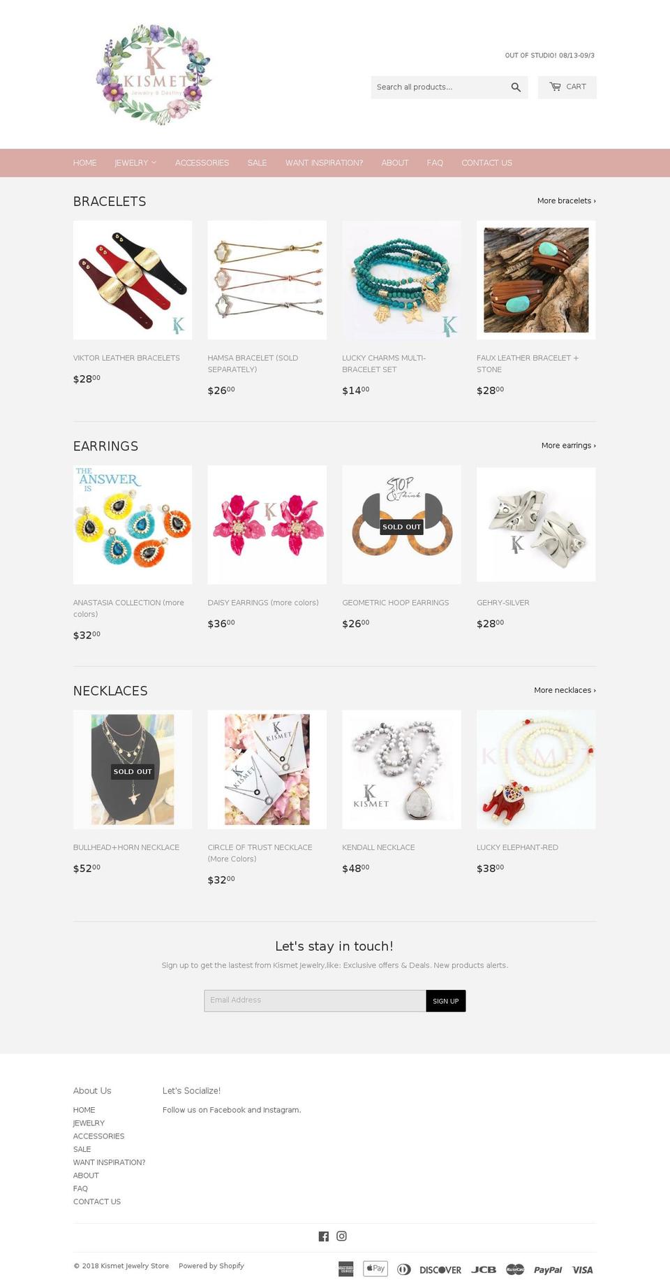 mykismetstore.com — Shopify storefront screenshot