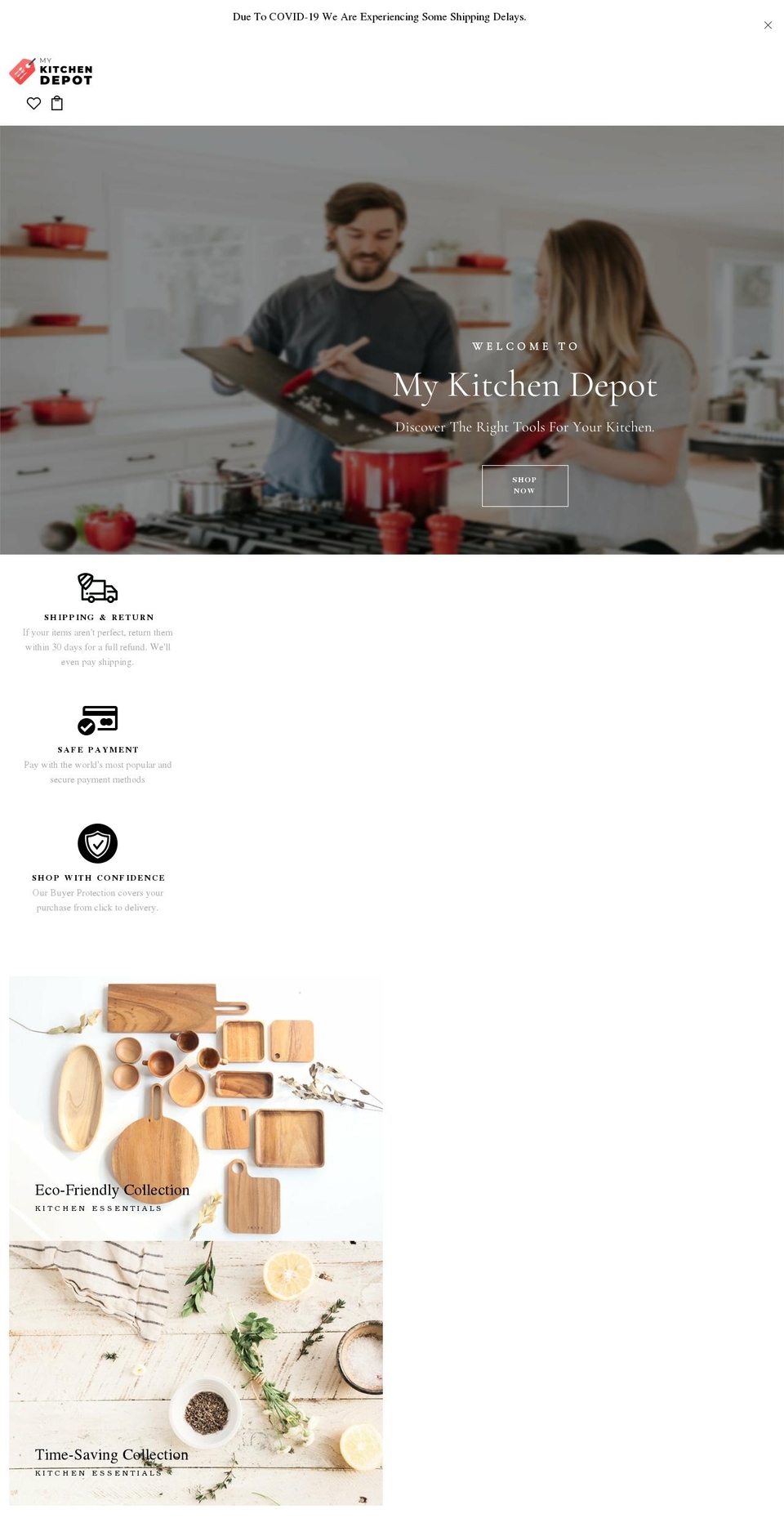 Venia-home- Shopify theme site example mykitchendepot.com