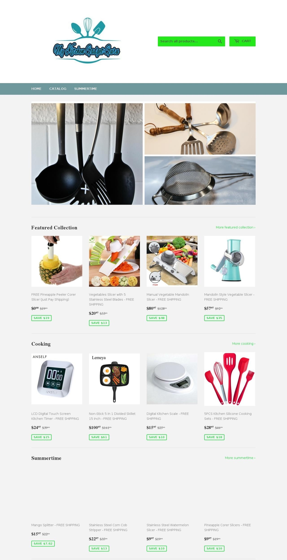 mykitchengadgetguru.com — Shopify storefront screenshot