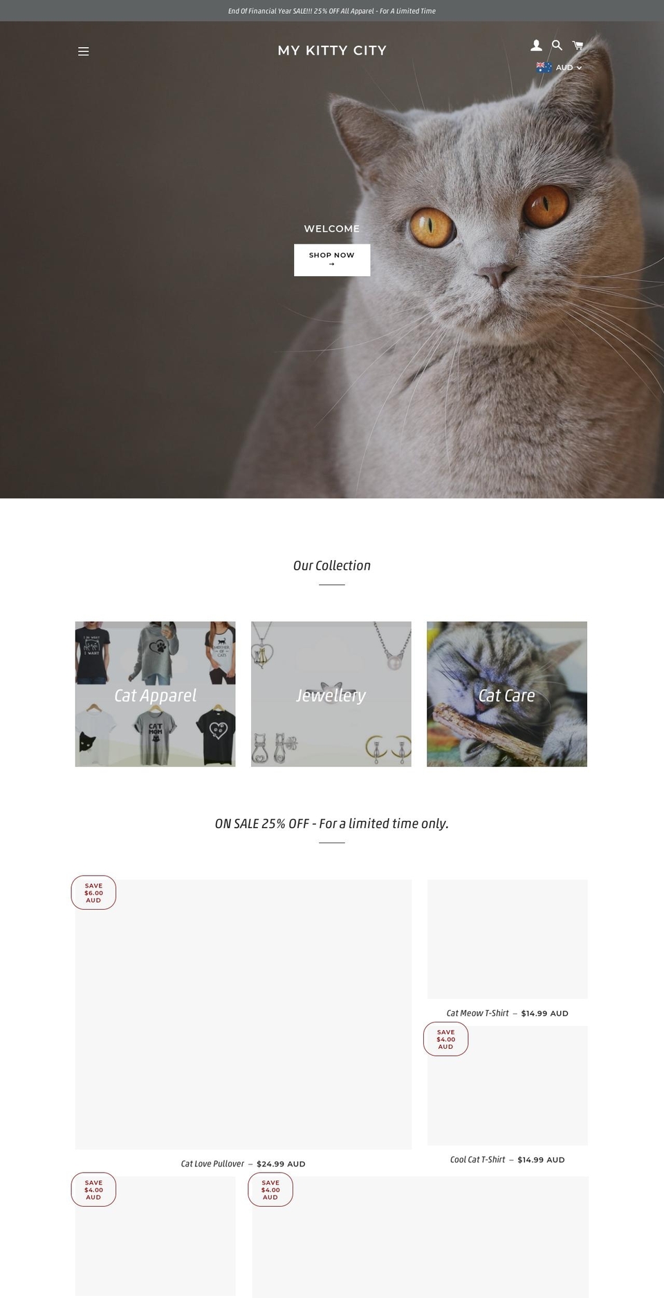 mykittycity.com — Shopify storefront screenshot
