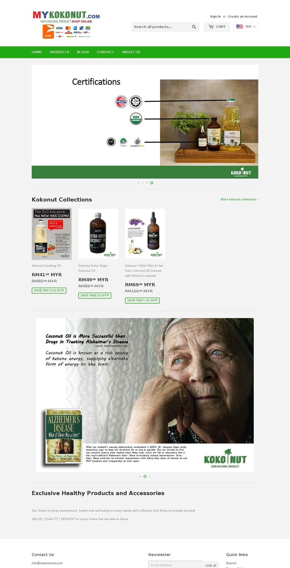 mykokonut.com — Shopify storefront screenshot