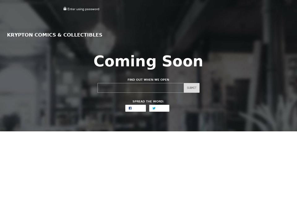 mykryptoncomics.com — Shopify storefront screenshot