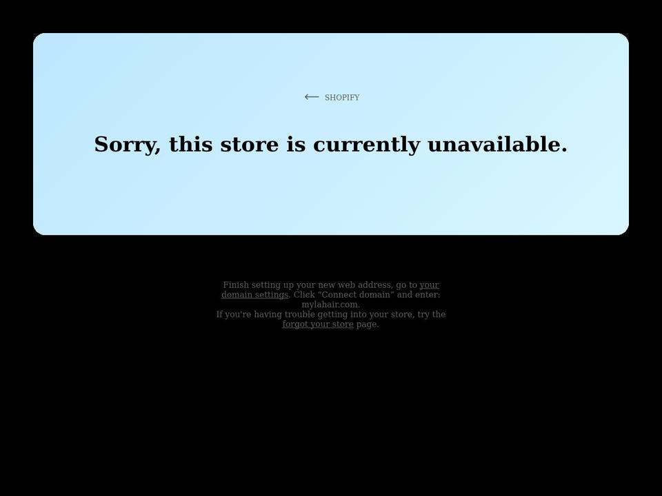 mylahair.com shopify website screenshot