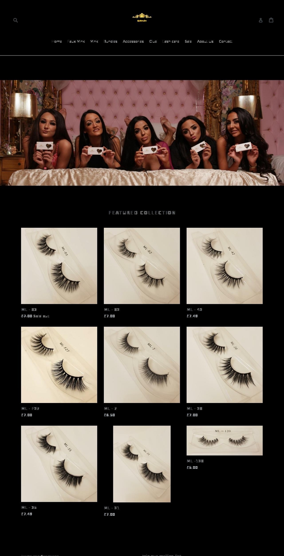 myleahlashes.com — Shopify storefront screenshot