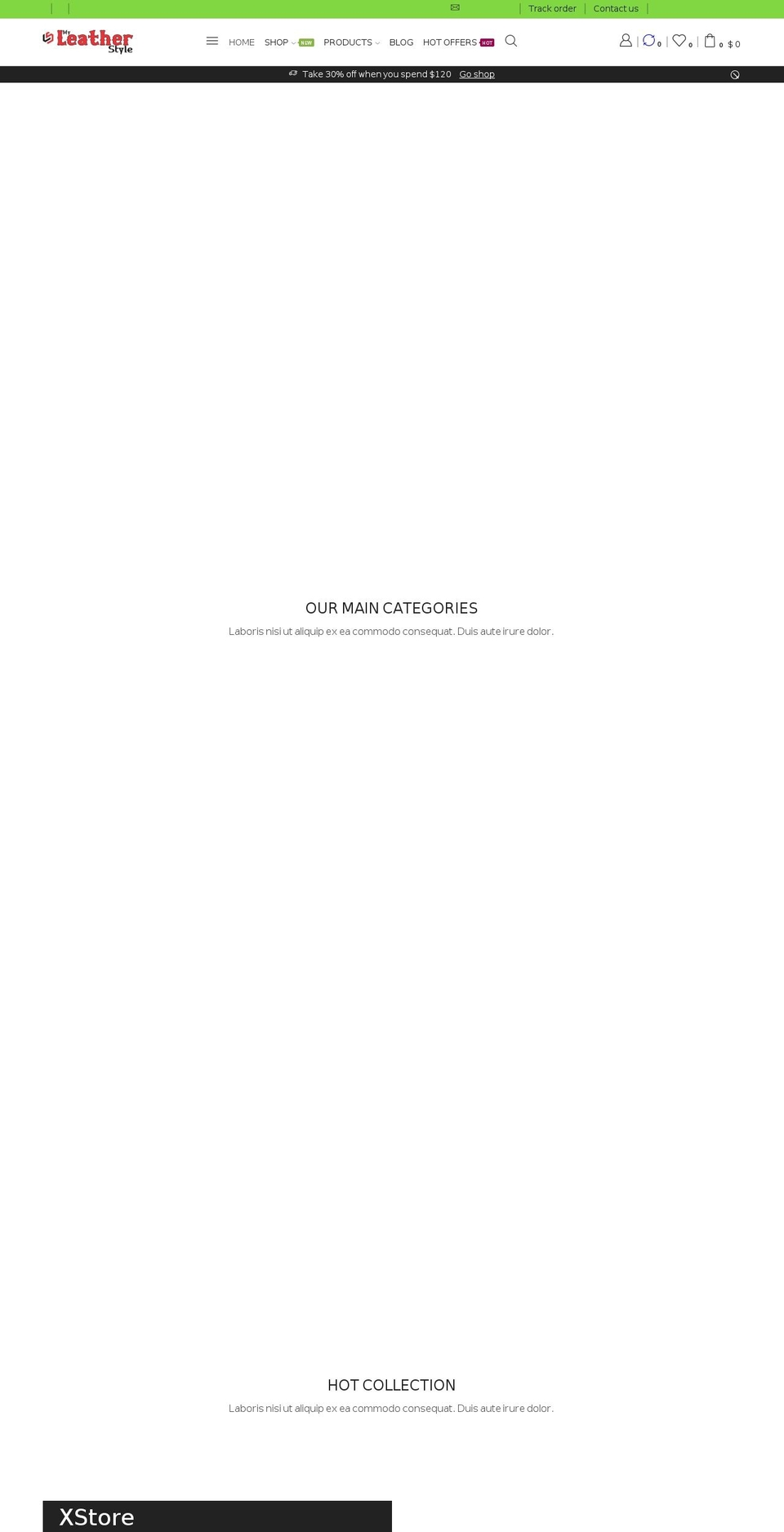 myleatherstyle.com — Shopify storefront screenshot