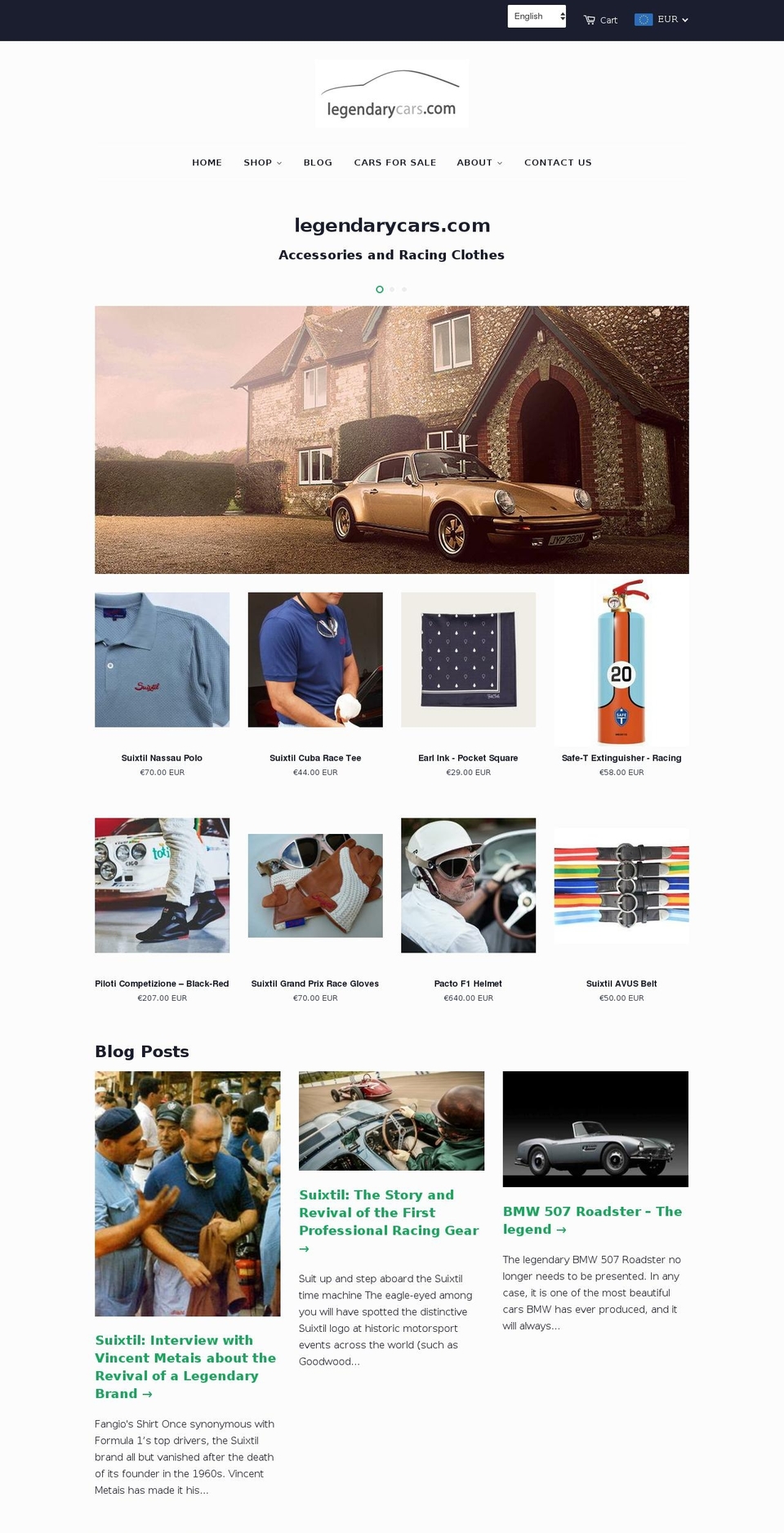 mylegendarycars.com — Shopify storefront screenshot