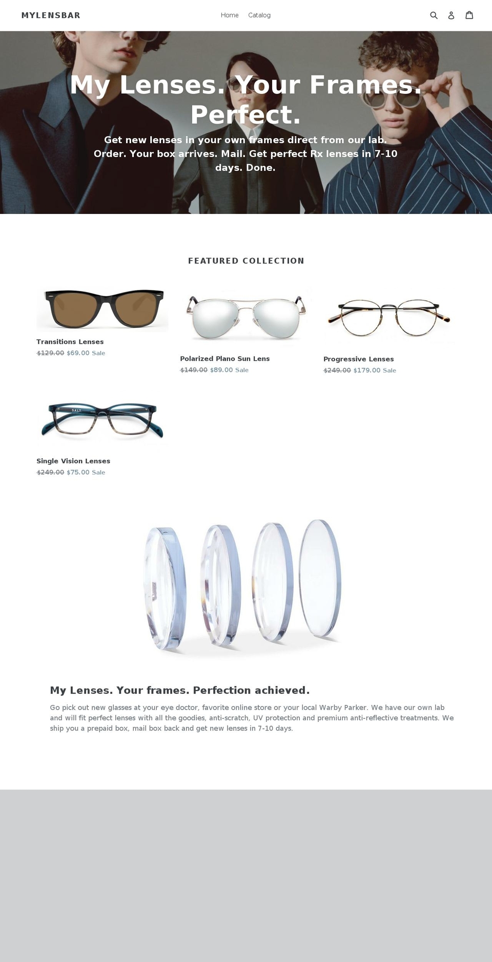 mylensbar.com shopify website screenshot