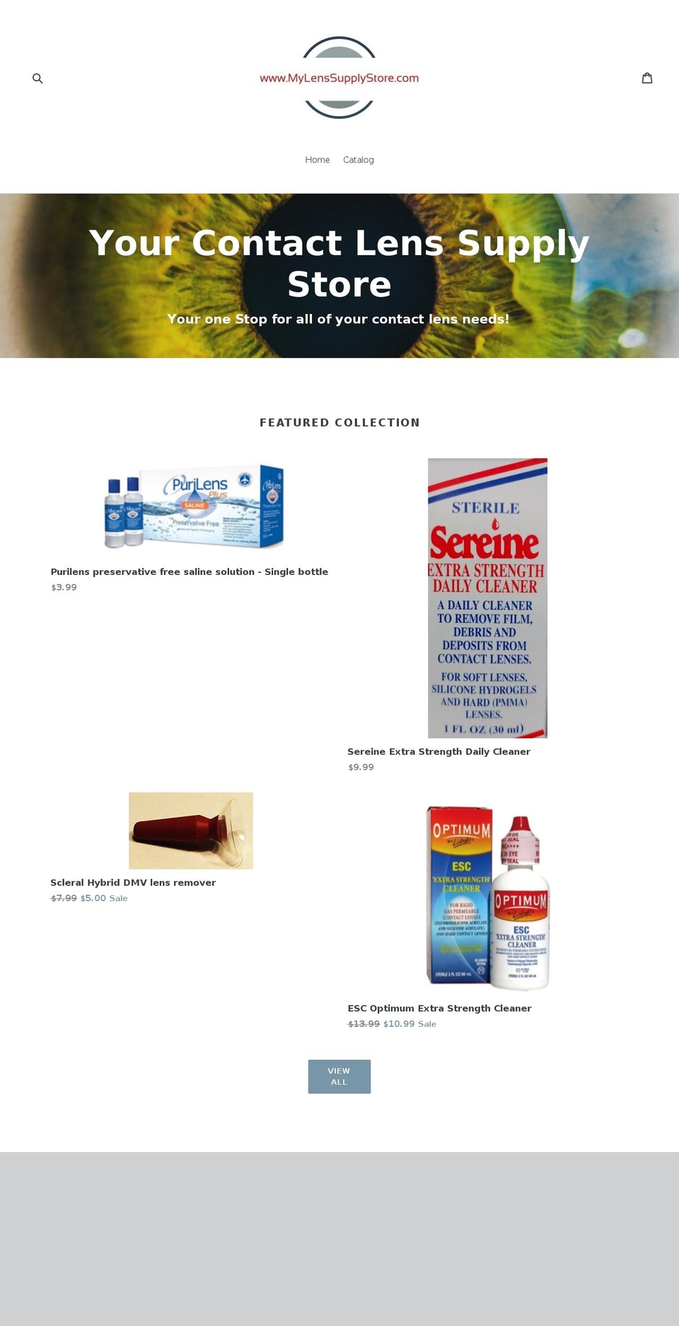 mylenssupplystore.com — Shopify storefront screenshot