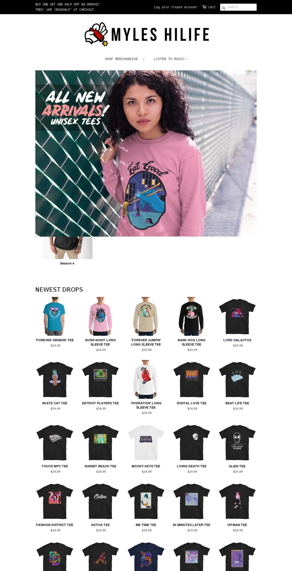 myleshilife.com shopify website screenshot