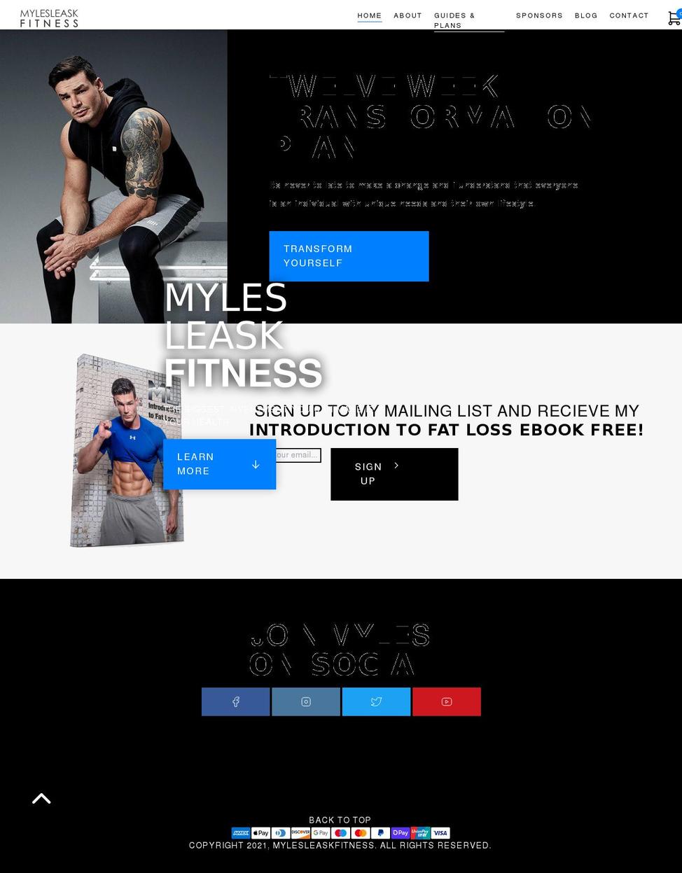 fittdesign-v Shopify theme site example mylesleaskfitness.com