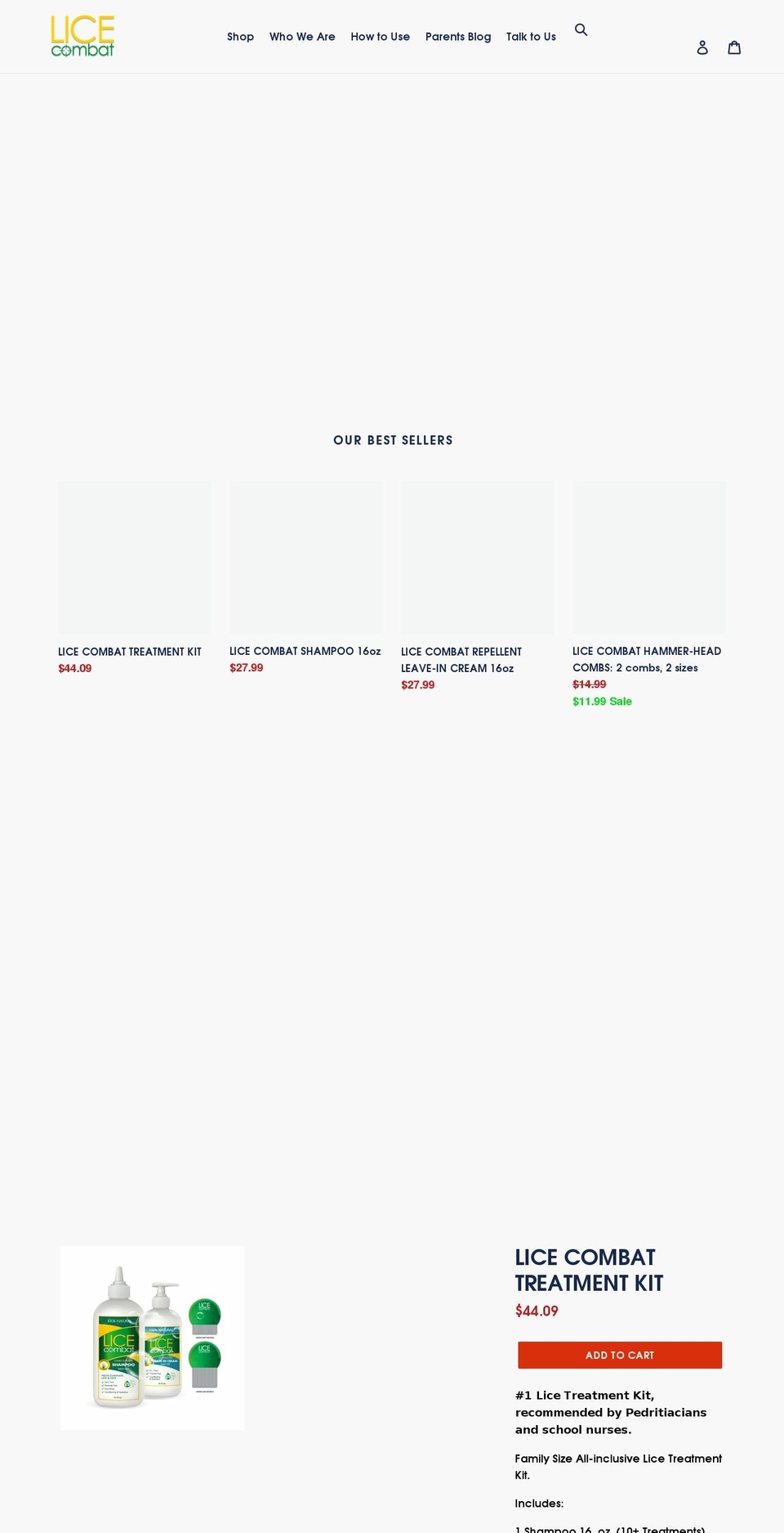 mylicecombat.com shopify website screenshot