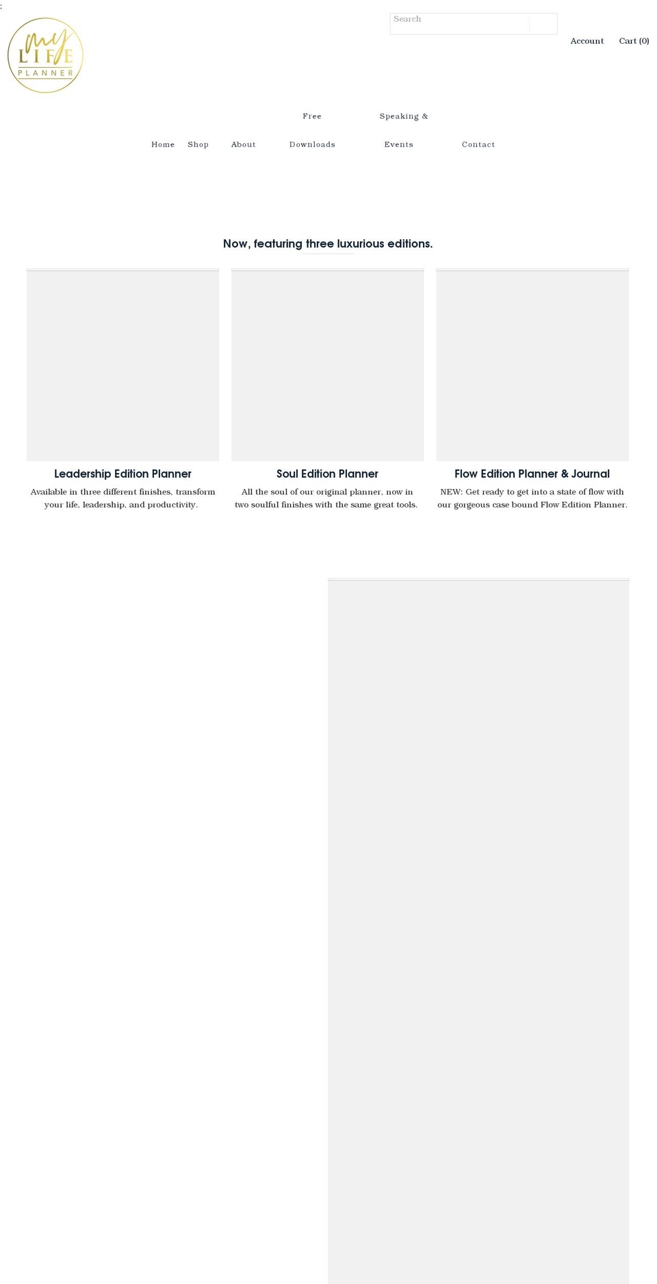 mylifeplanner.ca shopify website screenshot