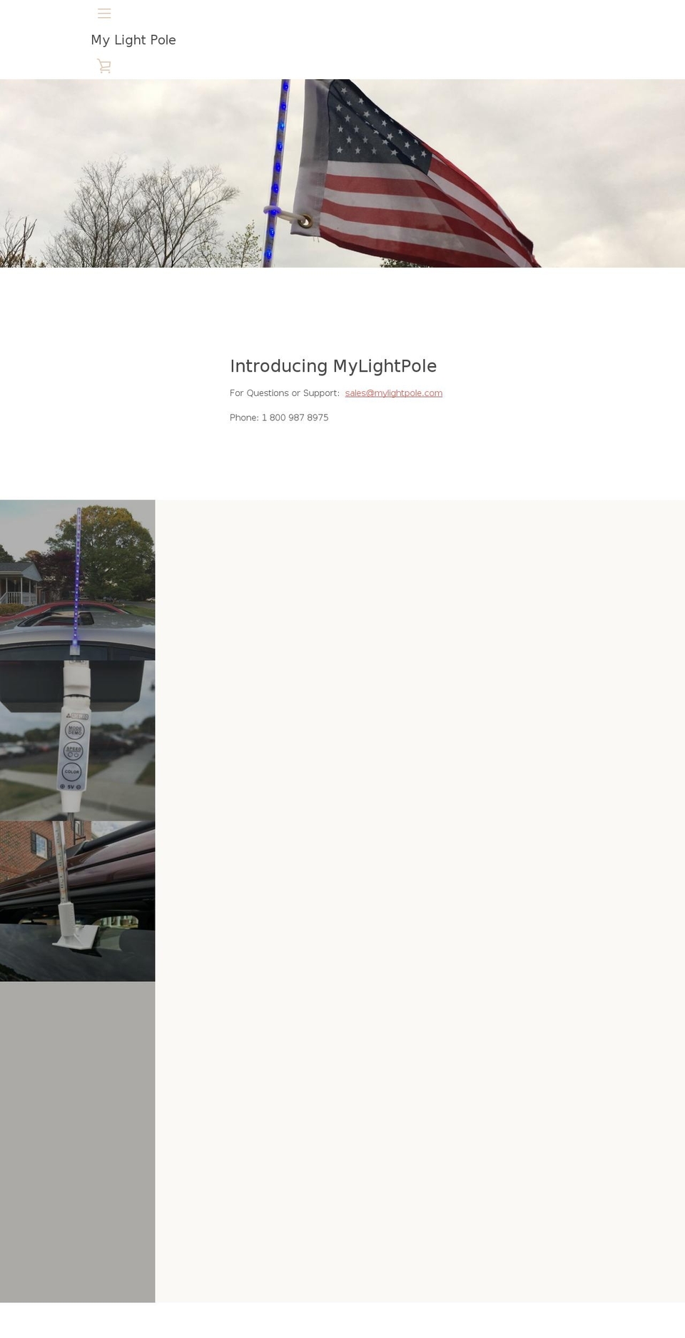 mylightpole.com — Shopify storefront screenshot