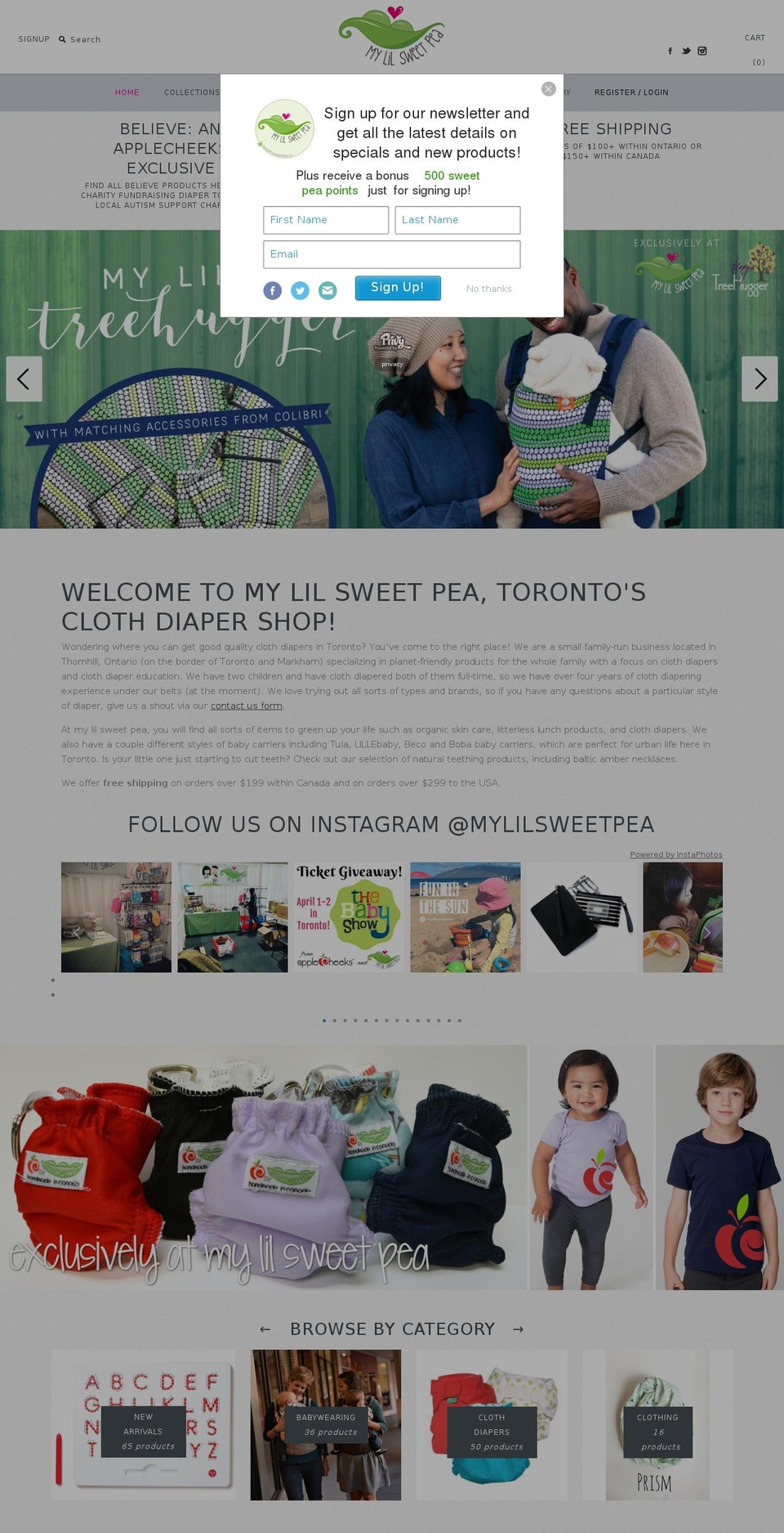 mylilsweetpea.ca shopify website screenshot