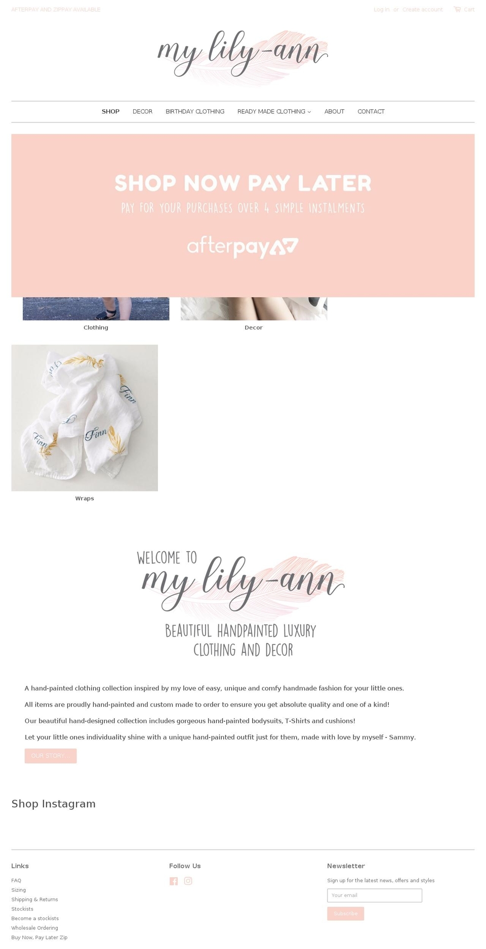 mylilyann.com.au shopify website screenshot
