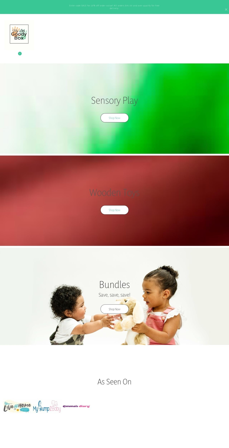 mylittlegoodybox.co.uk shopify website screenshot