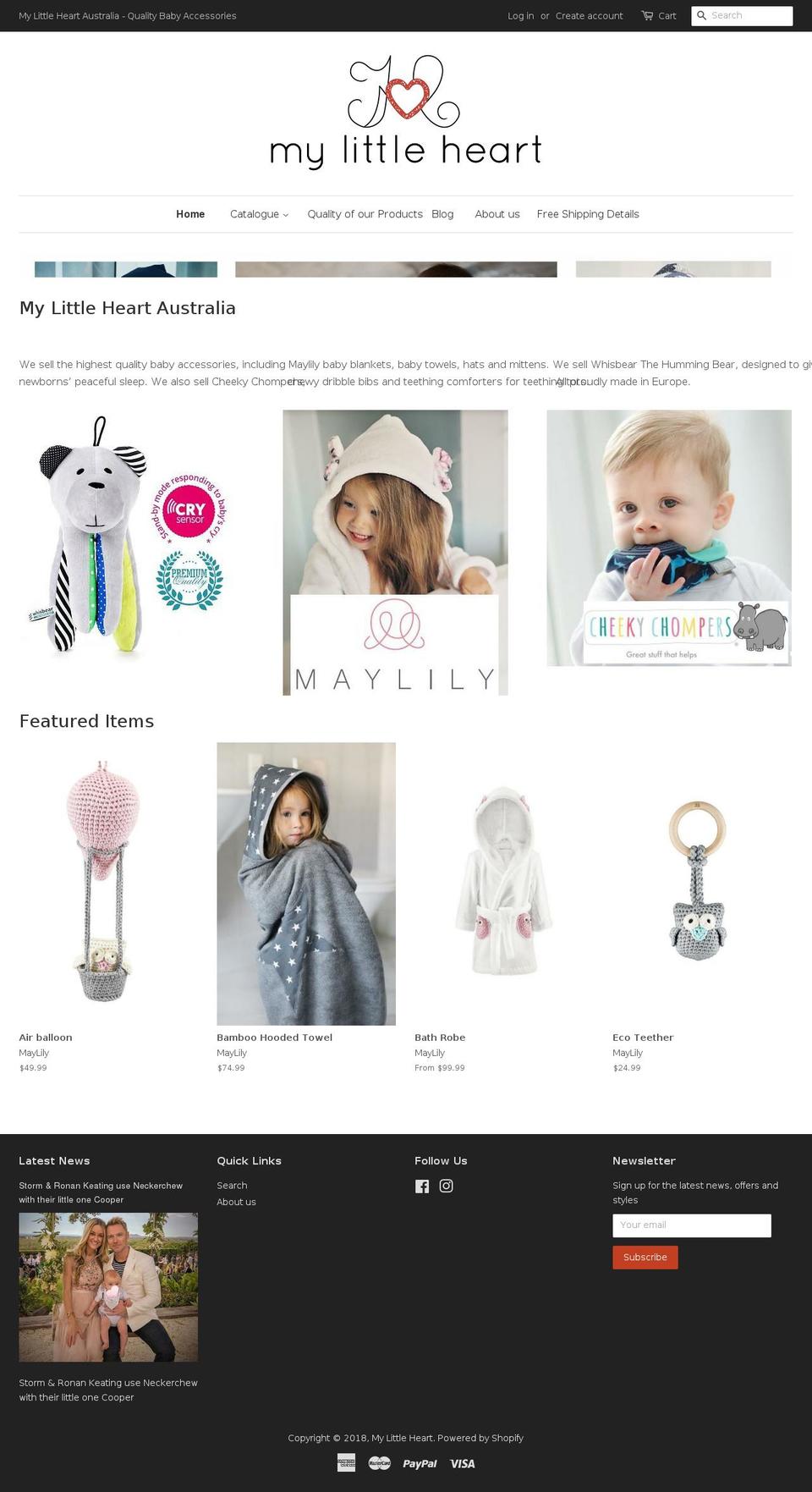 mylittleheart.com.au shopify website screenshot