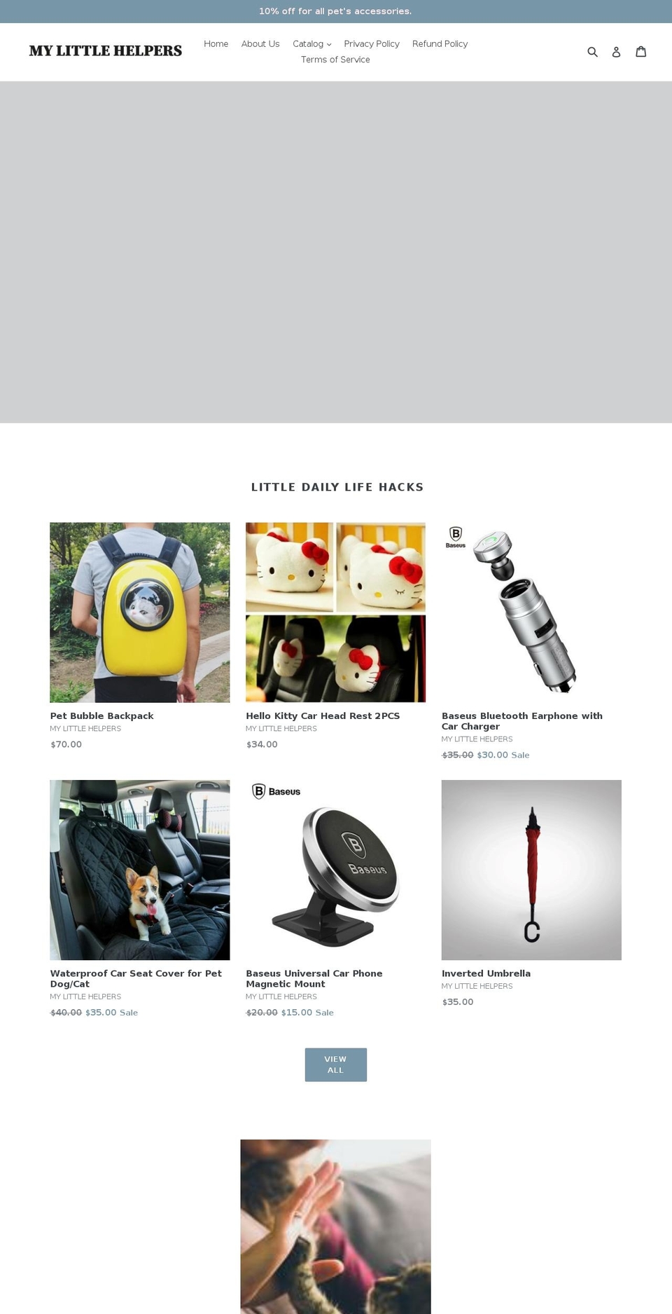 mylittlehelpers.net shopify website screenshot