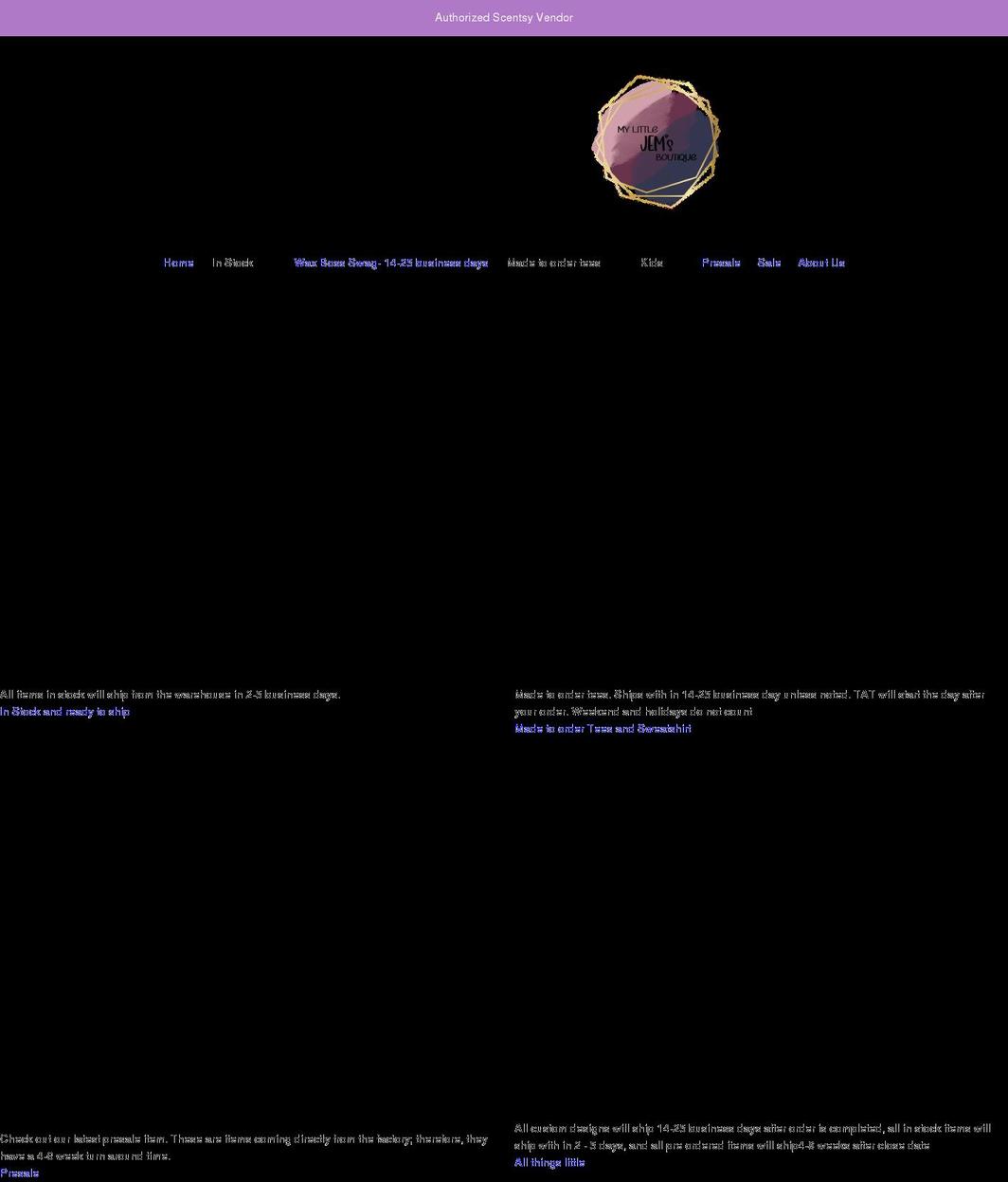 mylittlejemsboutique.com shopify website screenshot