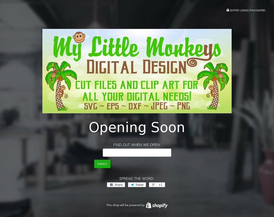 mylittlemonkeysdigitaldesign.com — Shopify storefront screenshot
