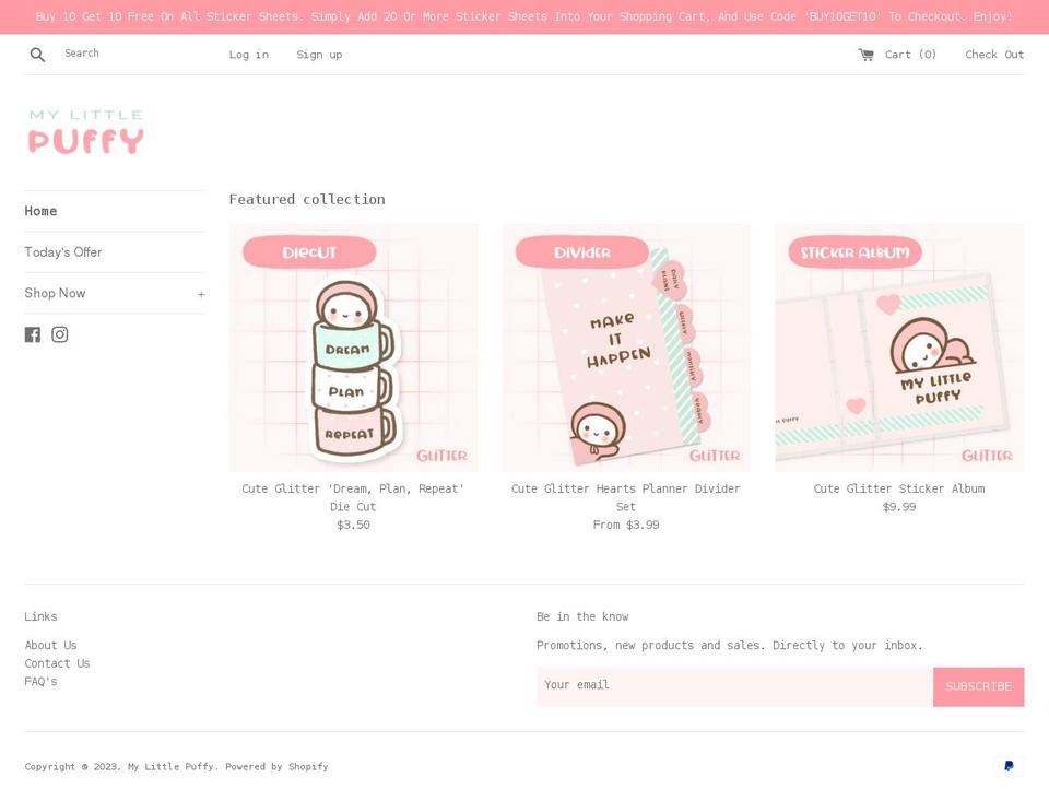 mylittlepuffy.com shopify website screenshot