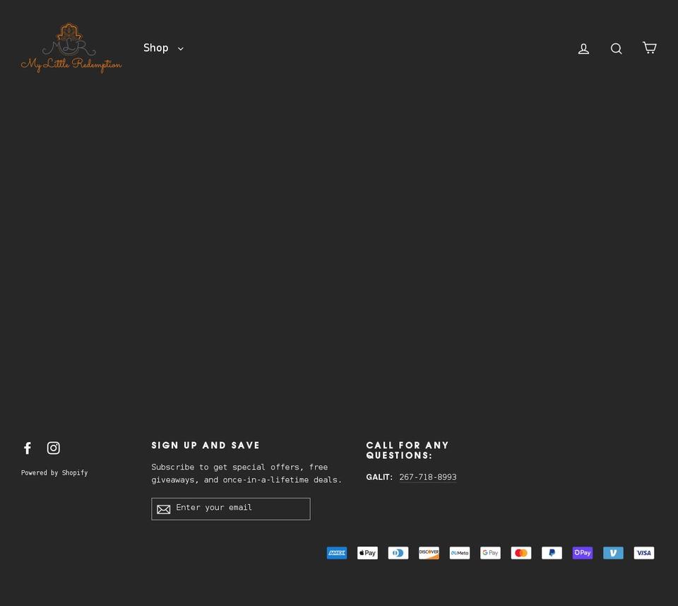 mylittleredemption.com shopify website screenshot