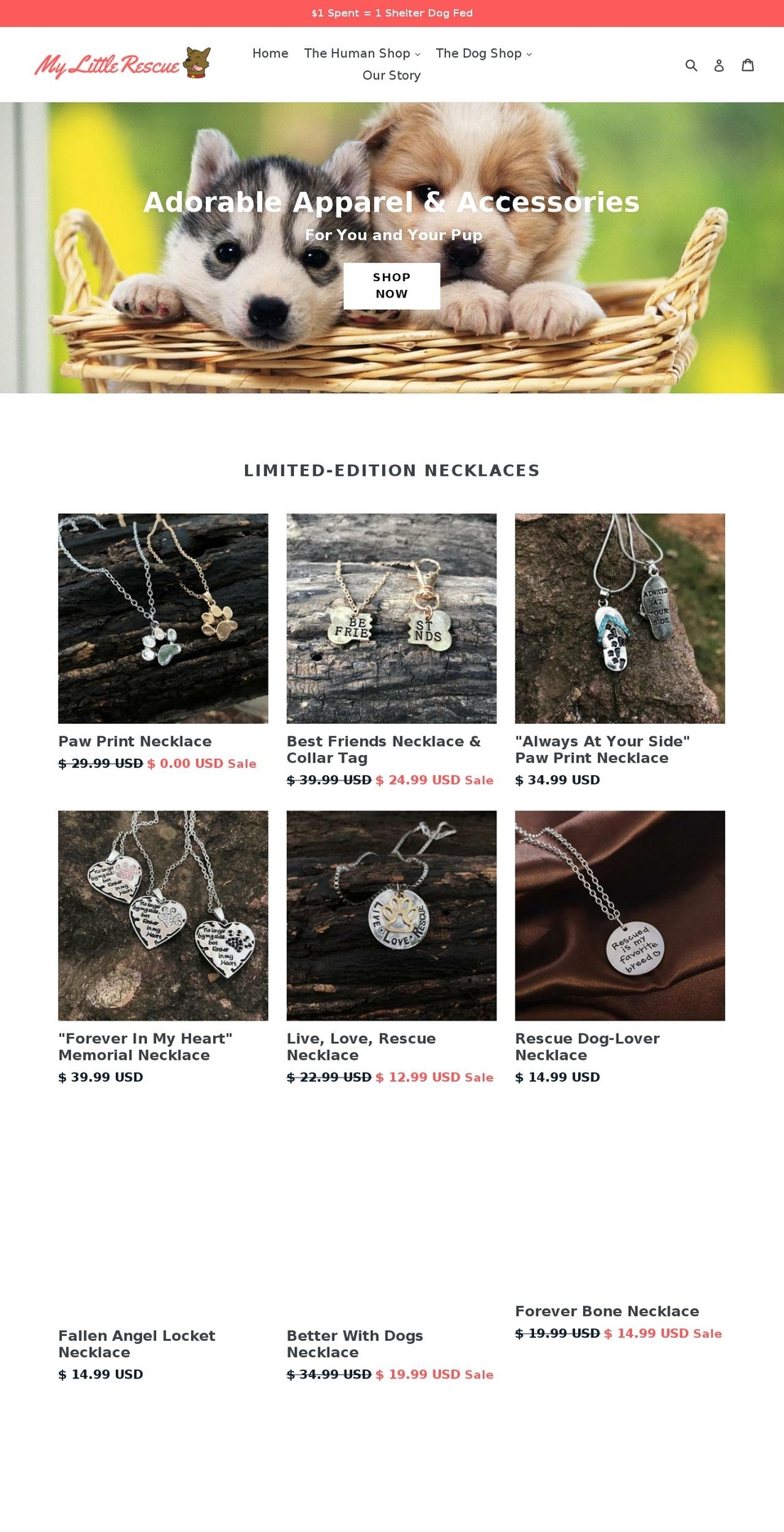 mylittlerescue.org shopify website screenshot
