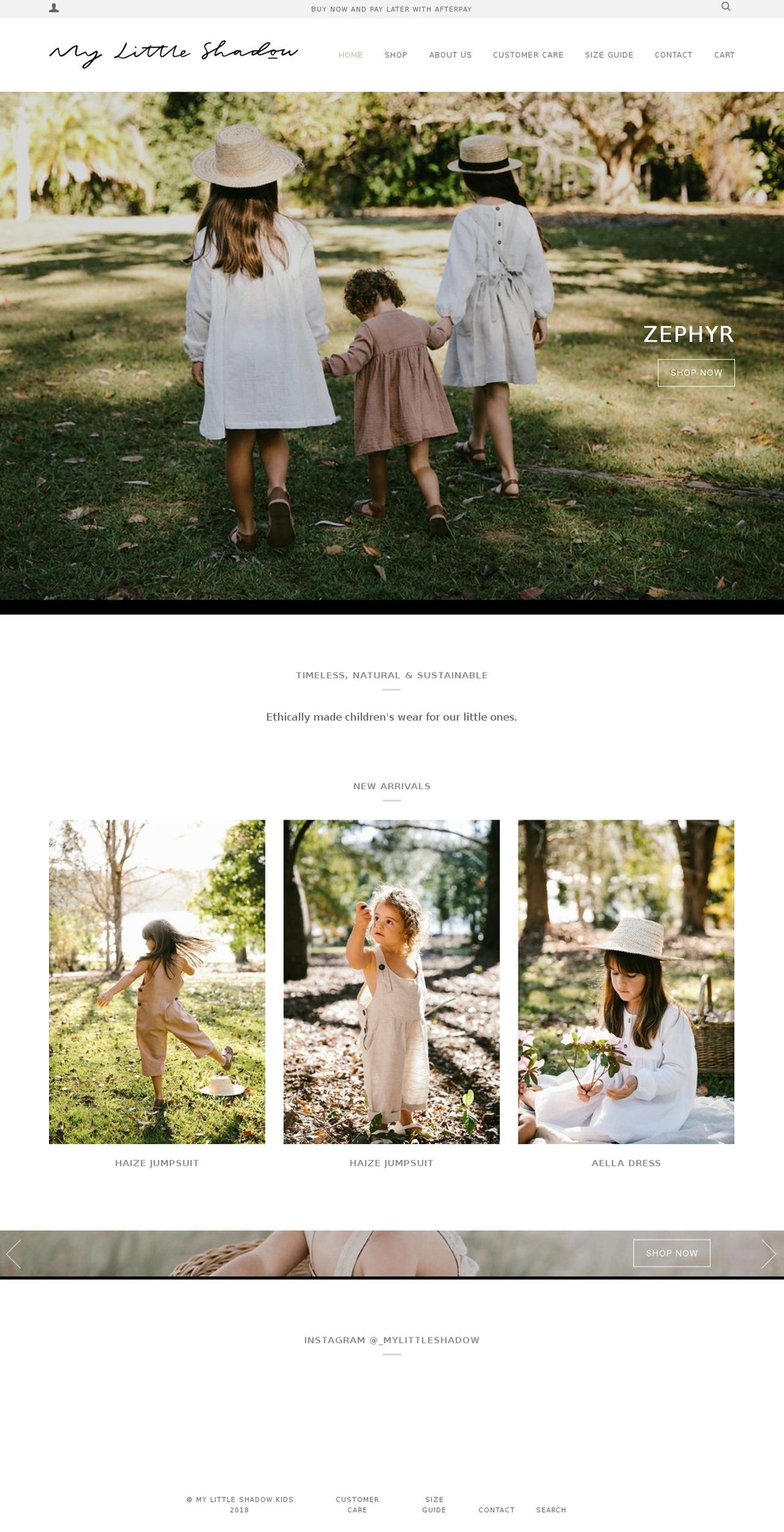 mylittleshadow.com — Shopify storefront screenshot
