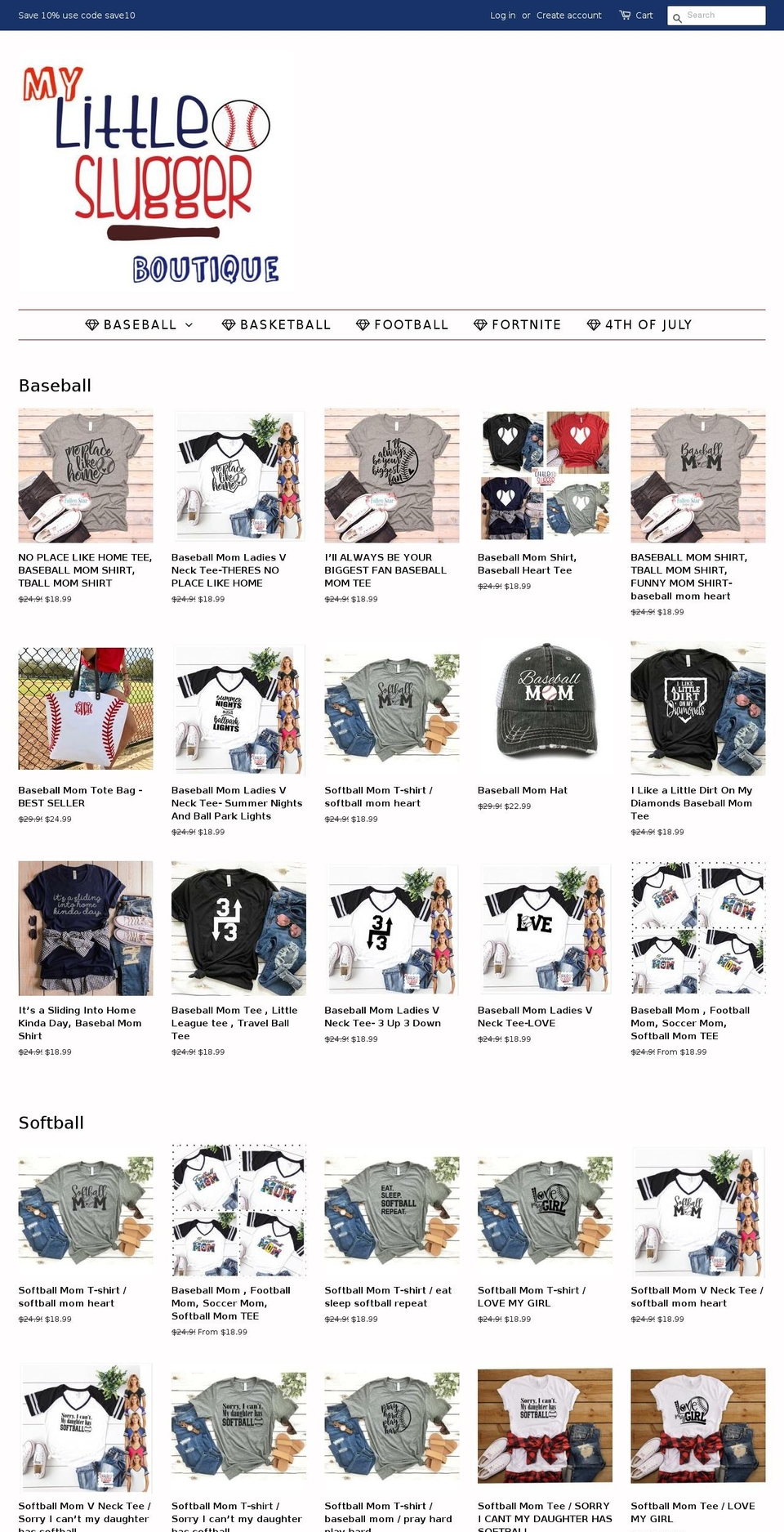 mylittleslugger.com — Shopify storefront screenshot