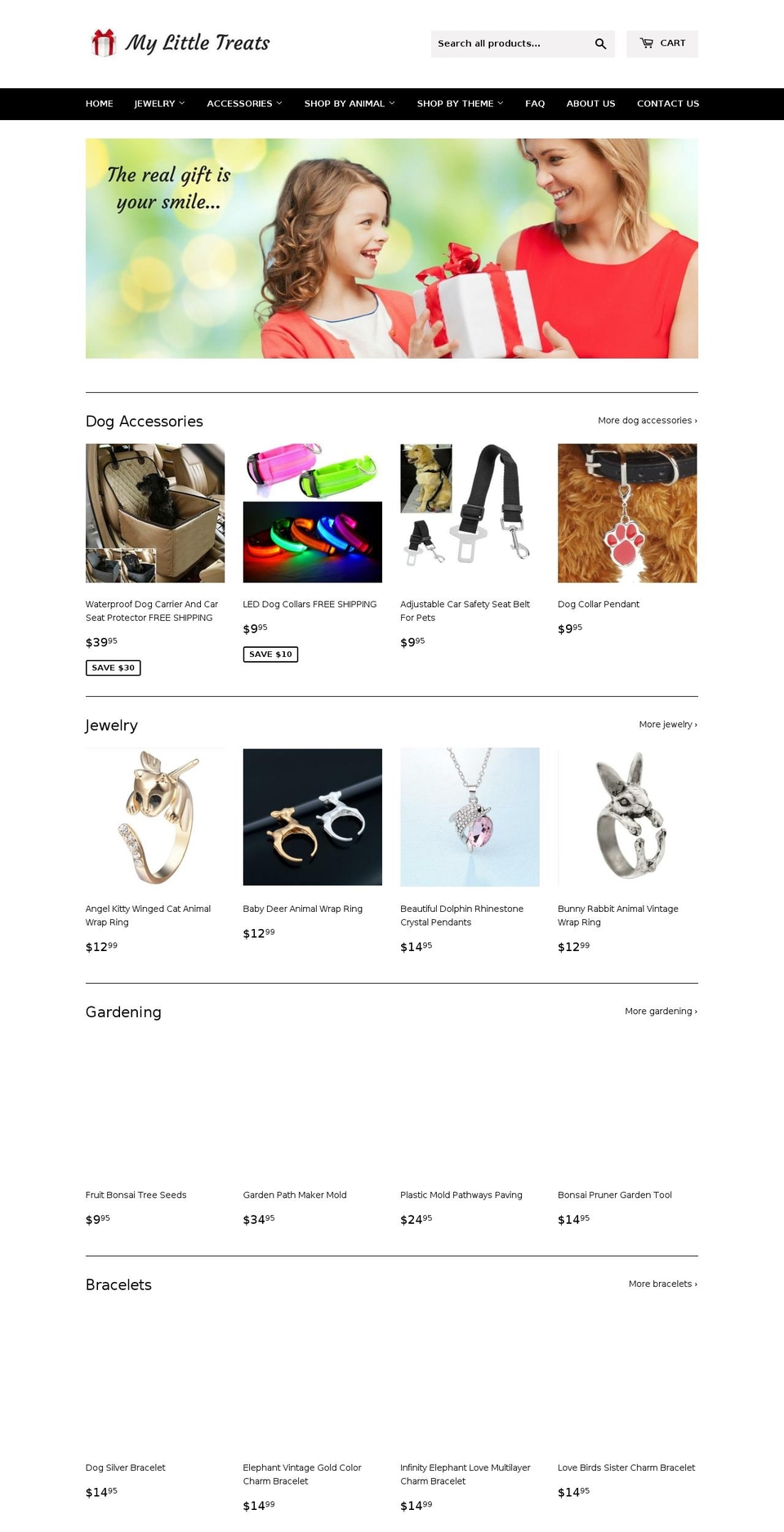 mylittletreats.net shopify website screenshot