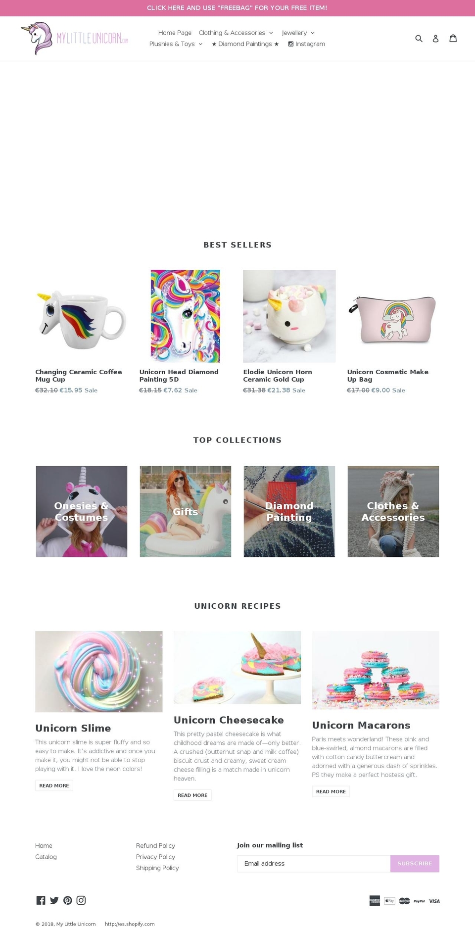 mylittleunicorn.com — Shopify storefront screenshot