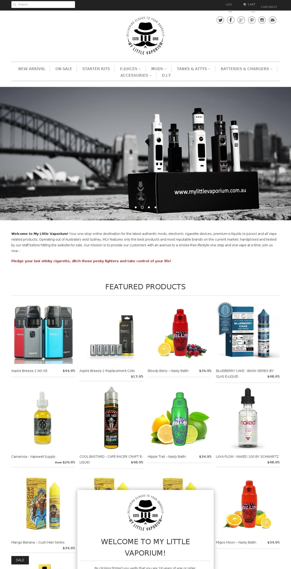 mylittlevaporium.com.au shopify website screenshot