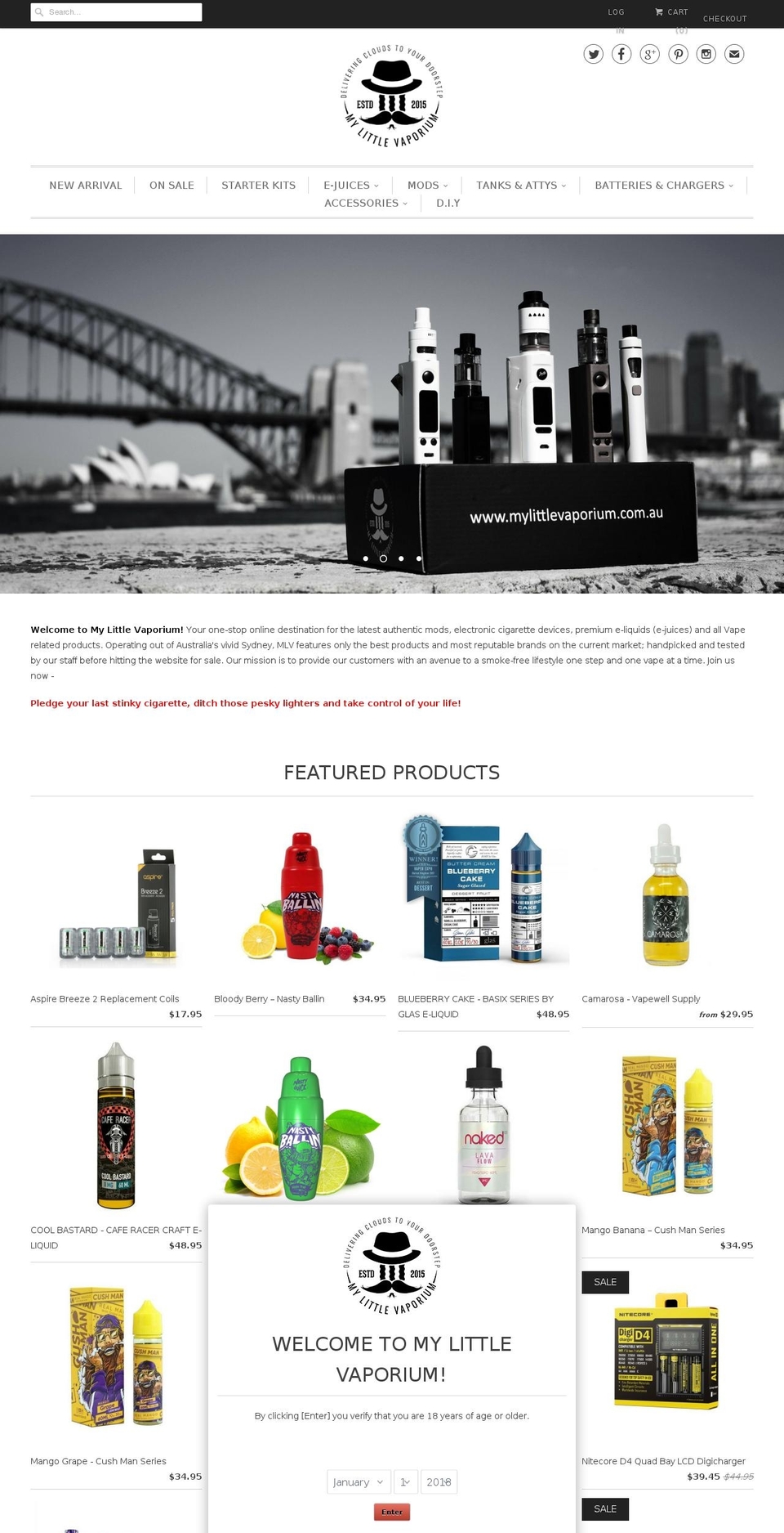 mylittlevaporium.com — Shopify storefront screenshot