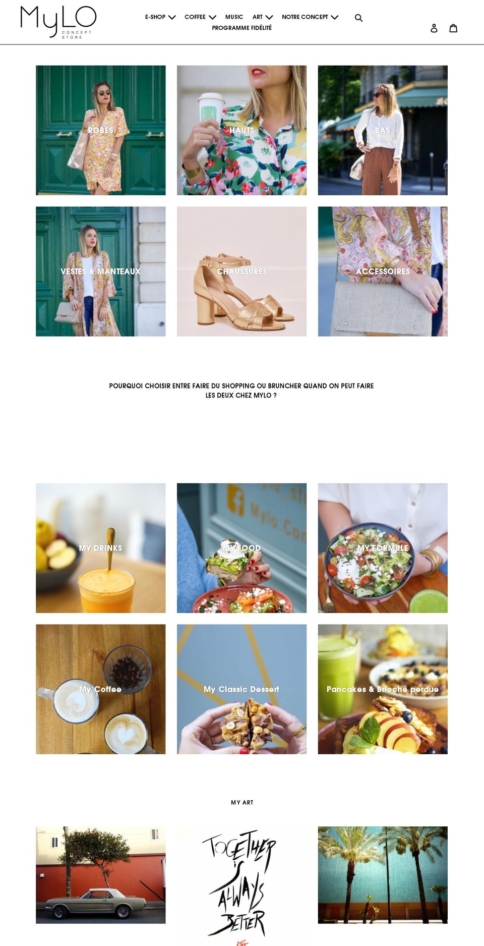 mylo-concept-store.com shopify website screenshot