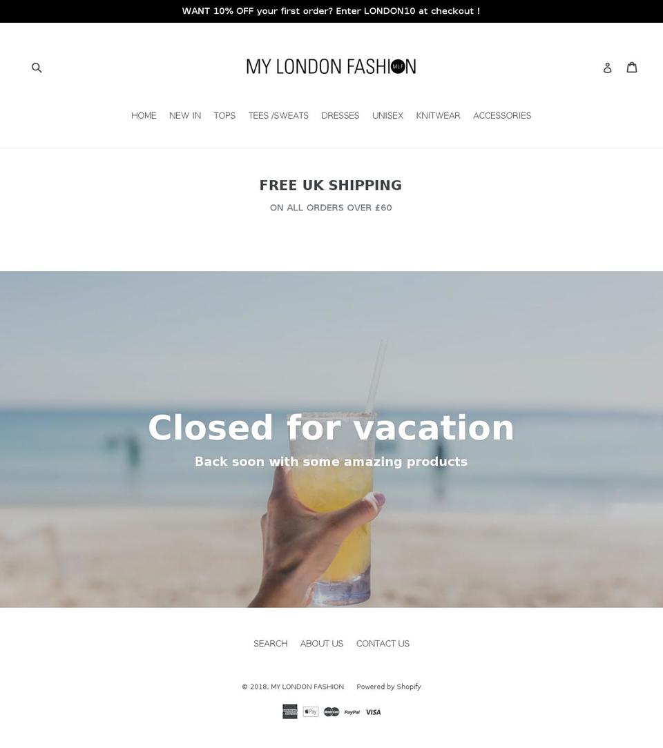 mylondonfashion.com — Shopify storefront screenshot