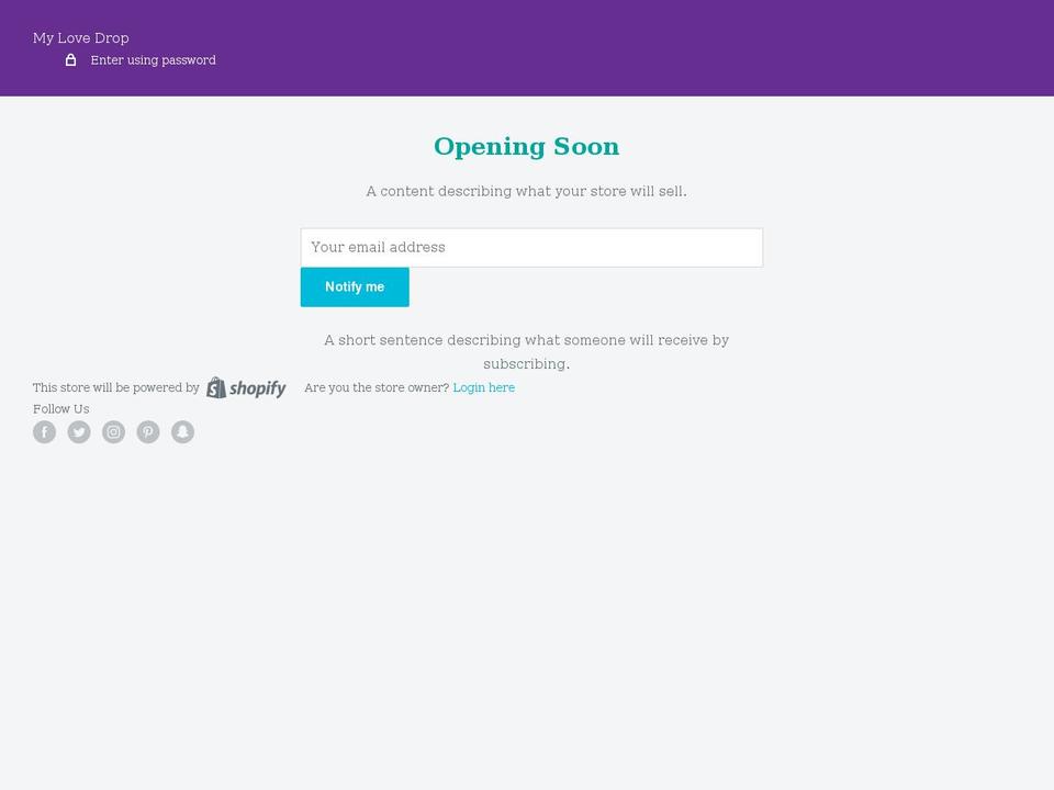 mylovedrop.com shopify website screenshot