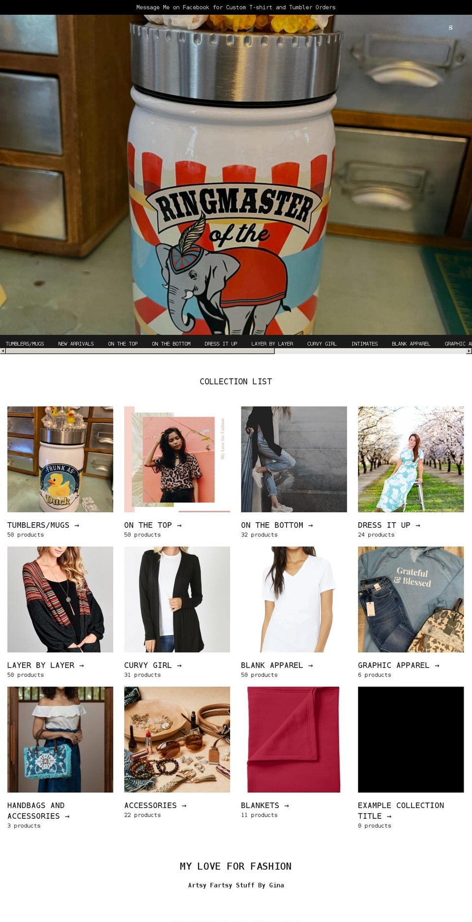 myloveforfashion.com shopify website screenshot