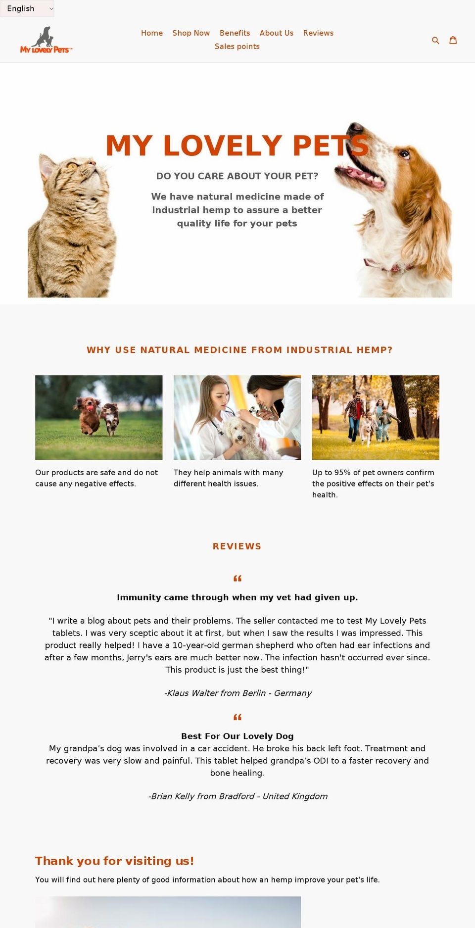 mylovely-pets.com — Shopify storefront screenshot