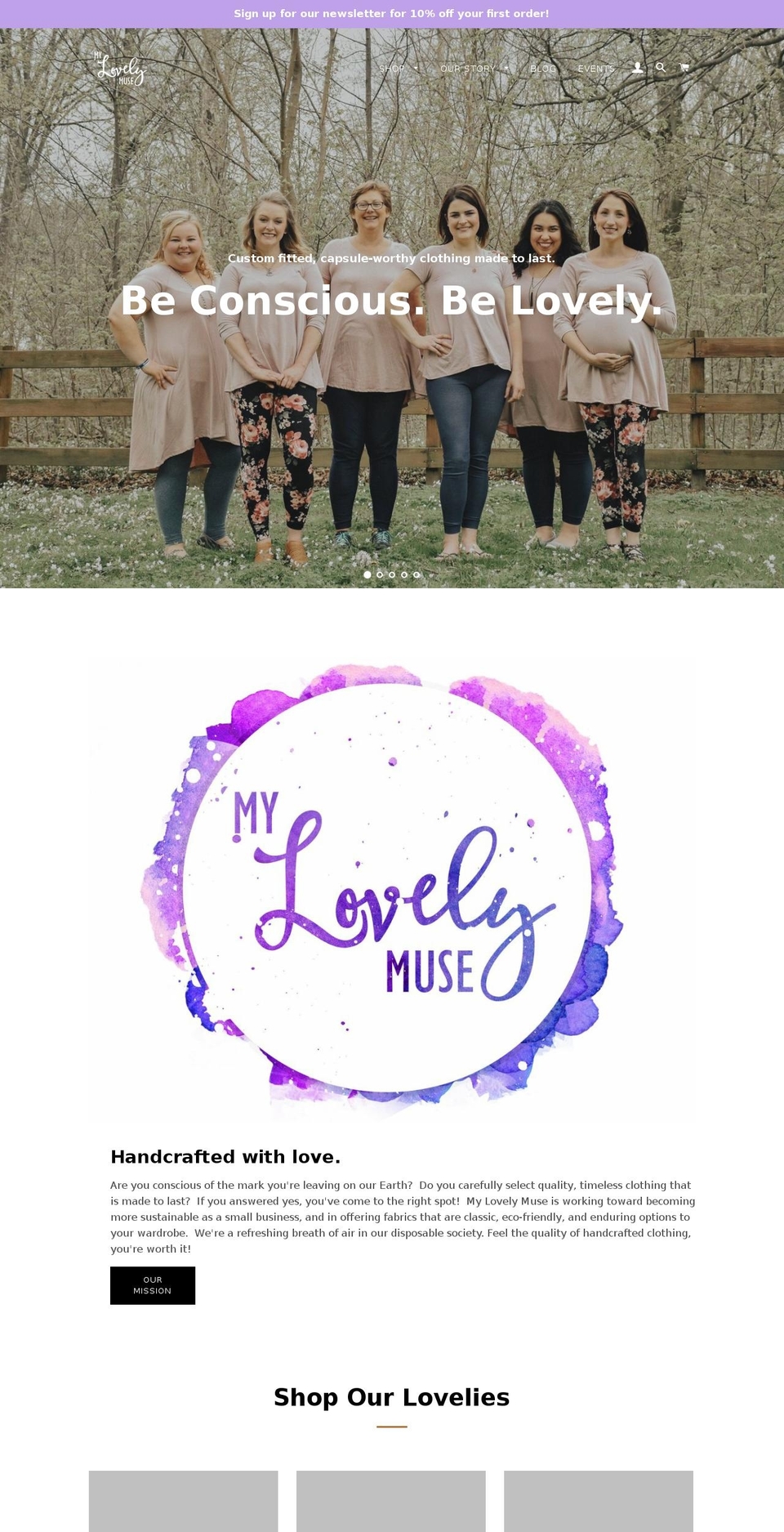mylovelymuse.com — Shopify storefront screenshot
