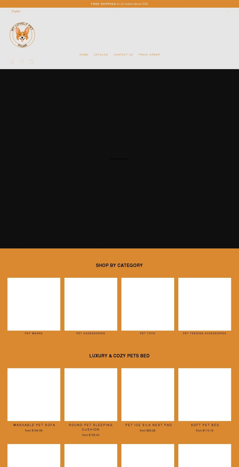 mylovelypetstore.com — Shopify storefront screenshot