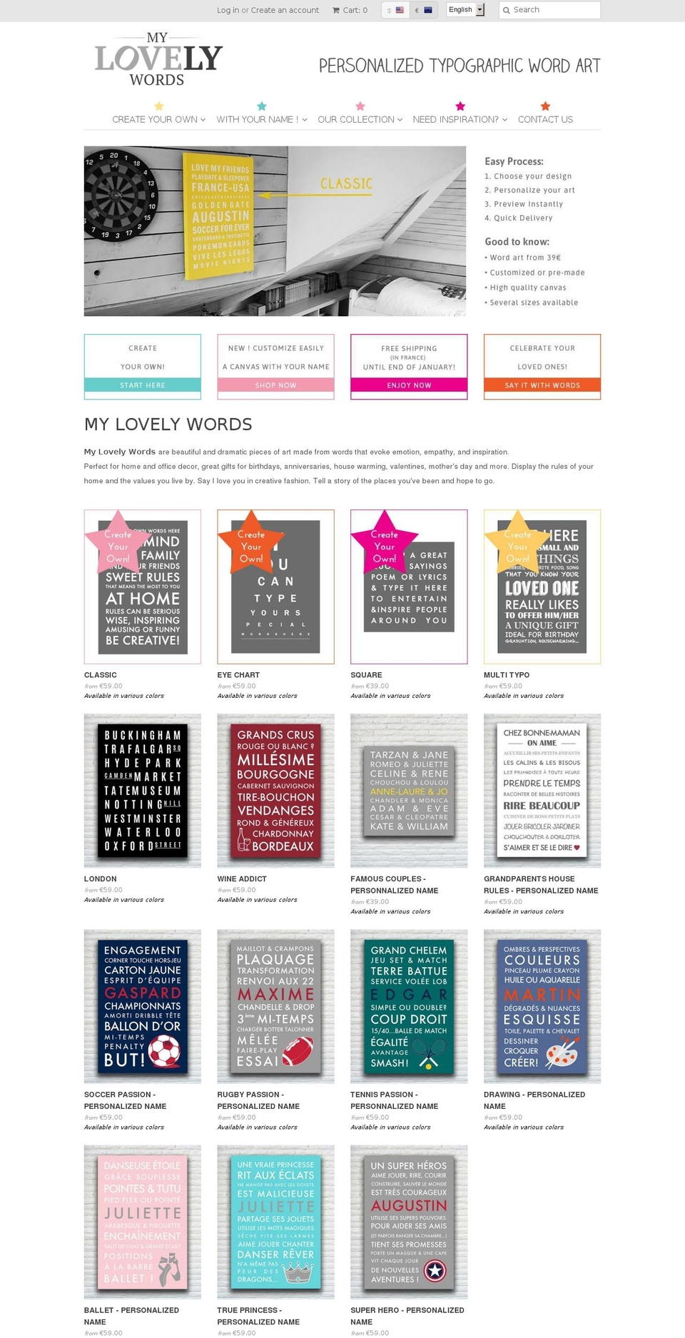 mylovelywords.com — Shopify storefront screenshot