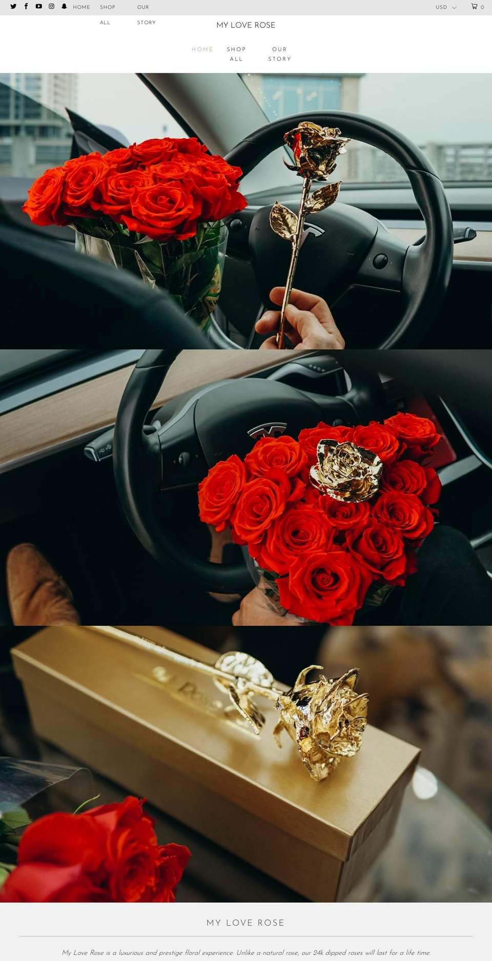 myloverose.com shopify website screenshot